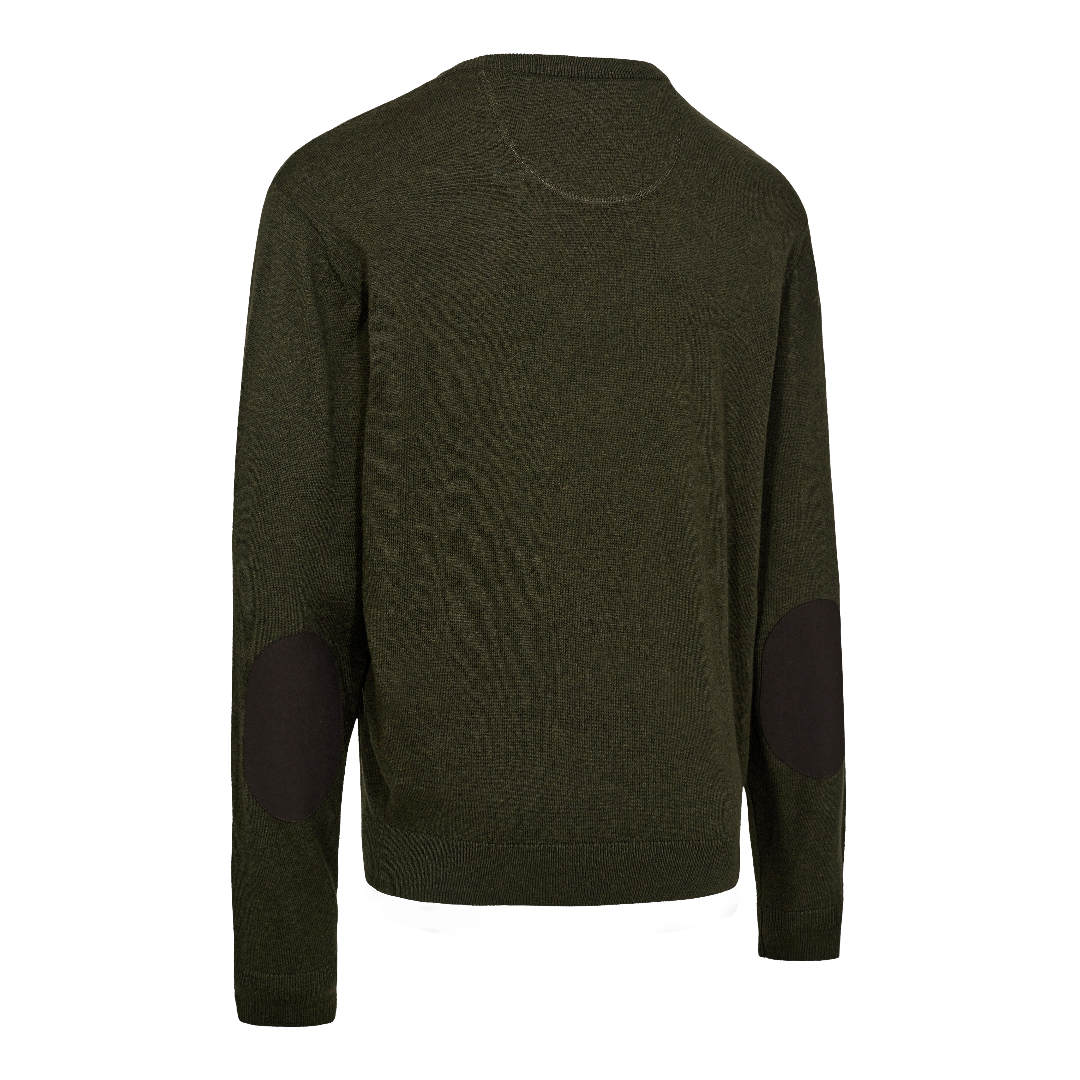 Harrington Strickpullover mit Rundhalsausschnitt - Forest Ember Melange