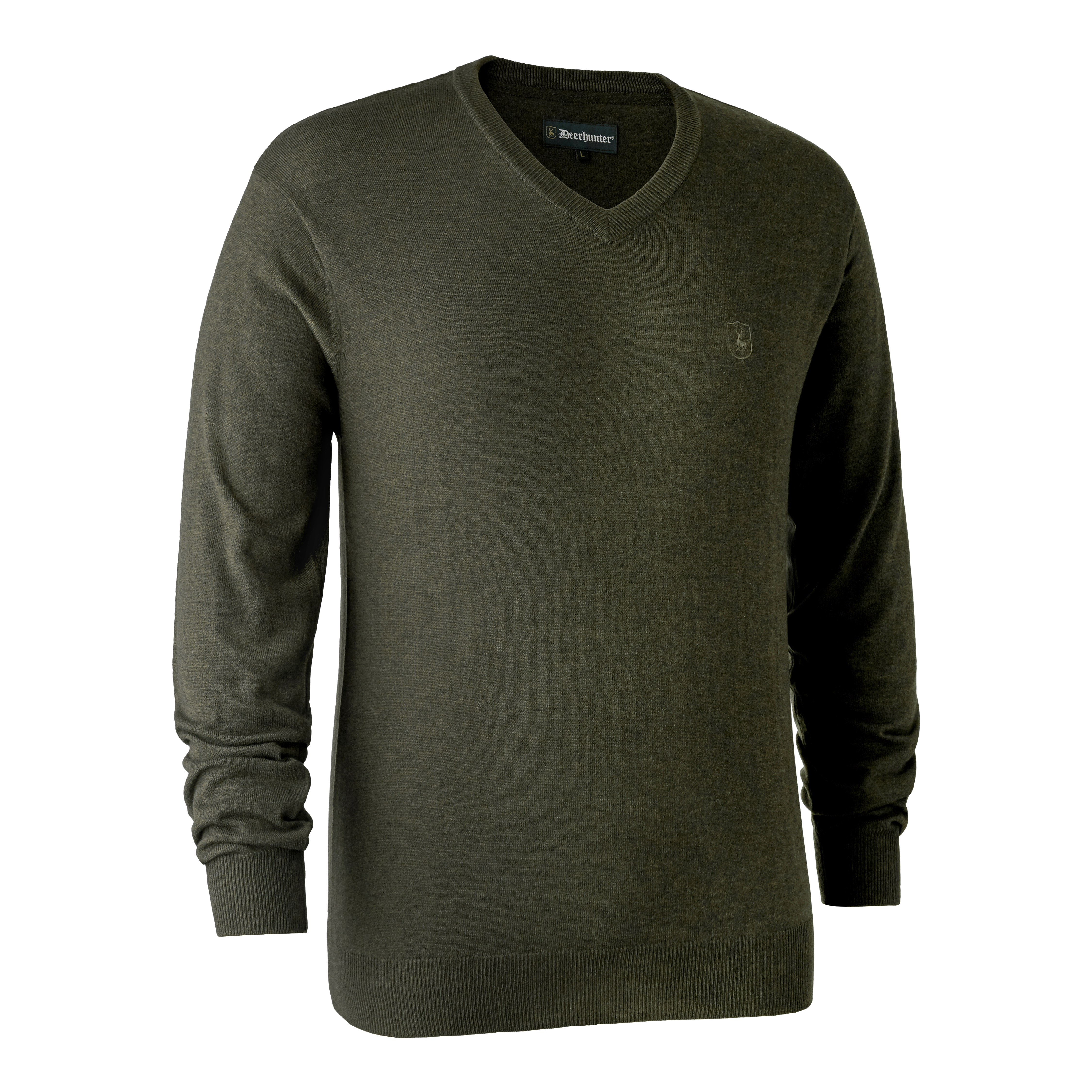 Kingston Pullover mit V-Ausschnitt - Green Melange