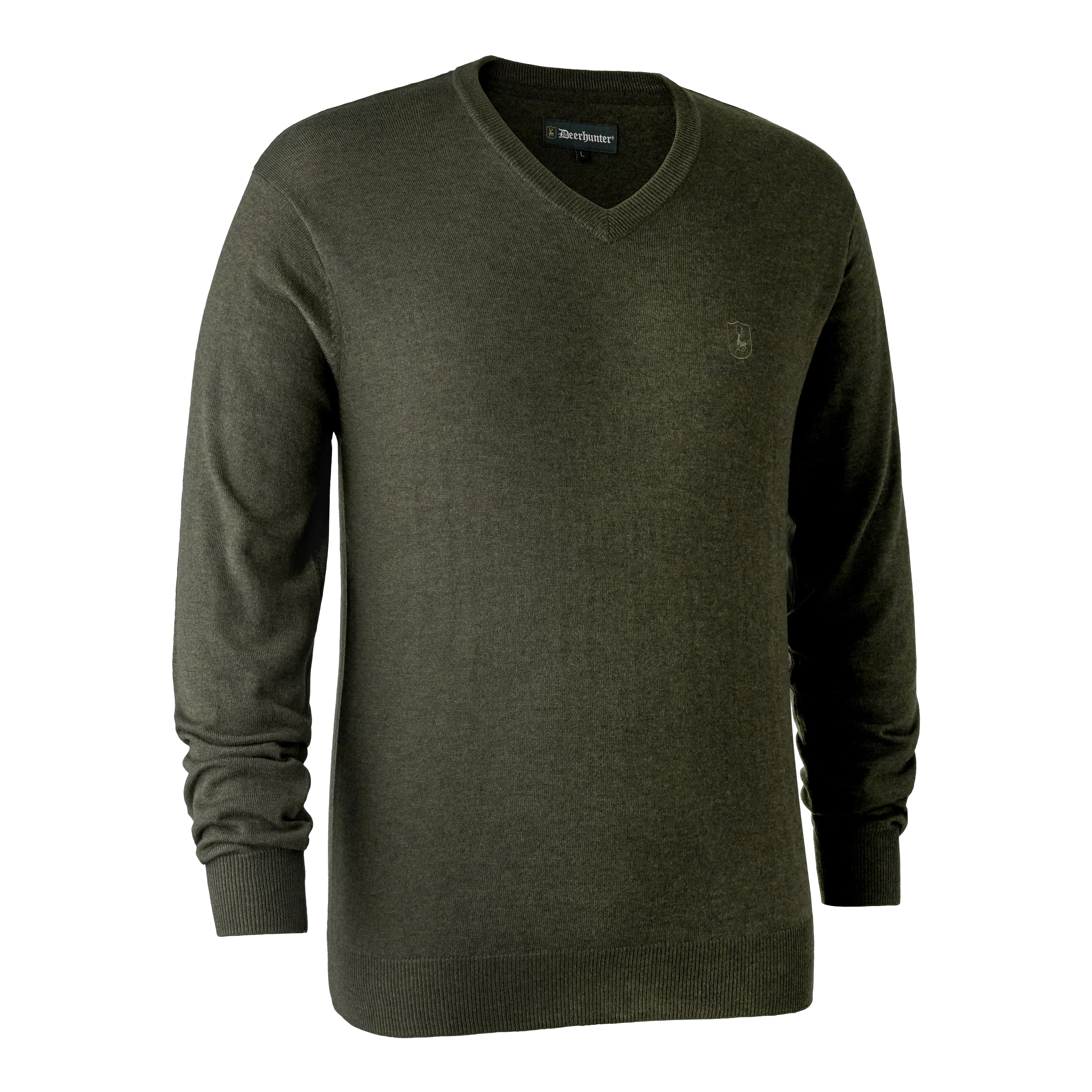 Kingston Pullover mit V-Ausschnitt - Green Melange