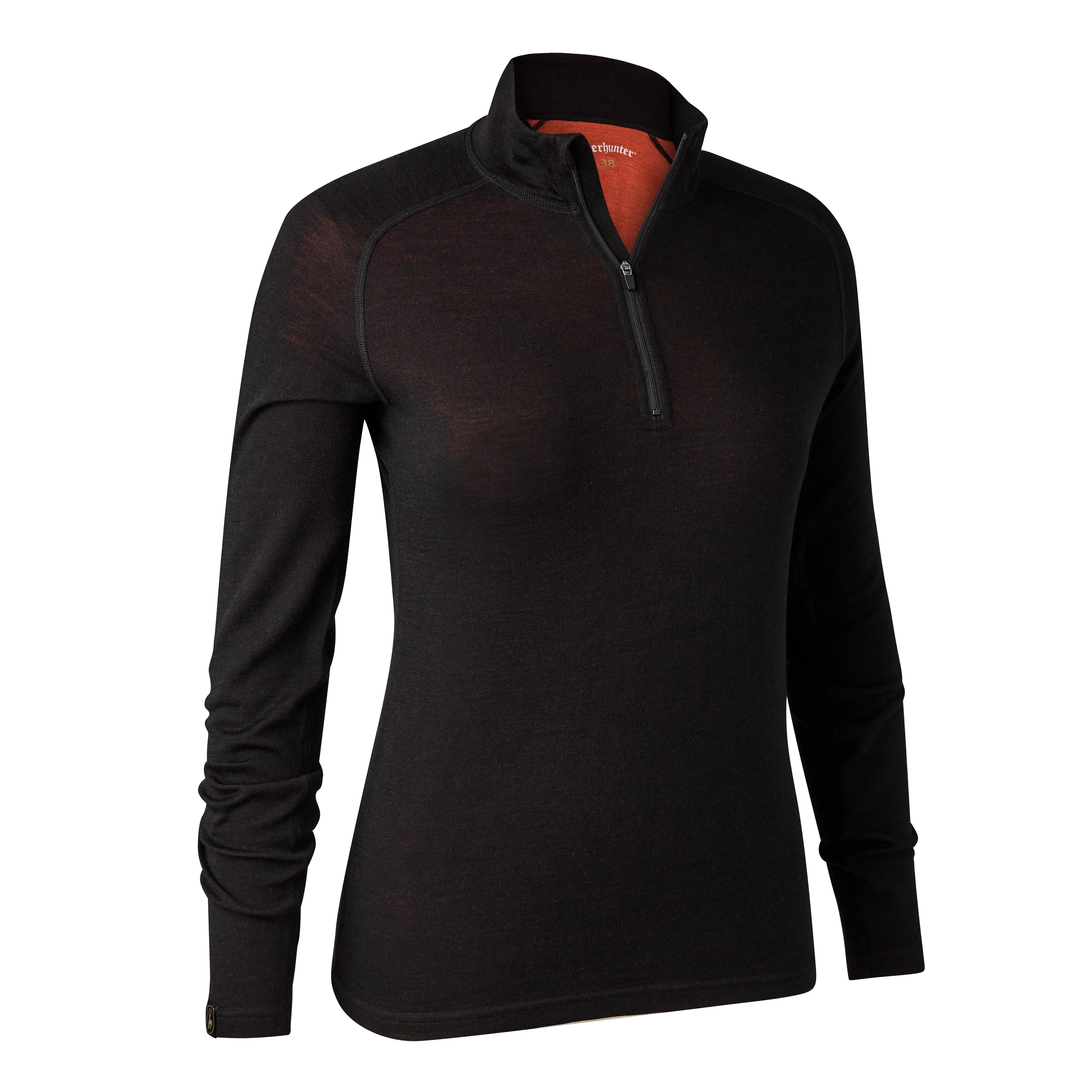 Lady Quinn Merino-Unterhemd mit ½-Reißverschluss - Black Oak