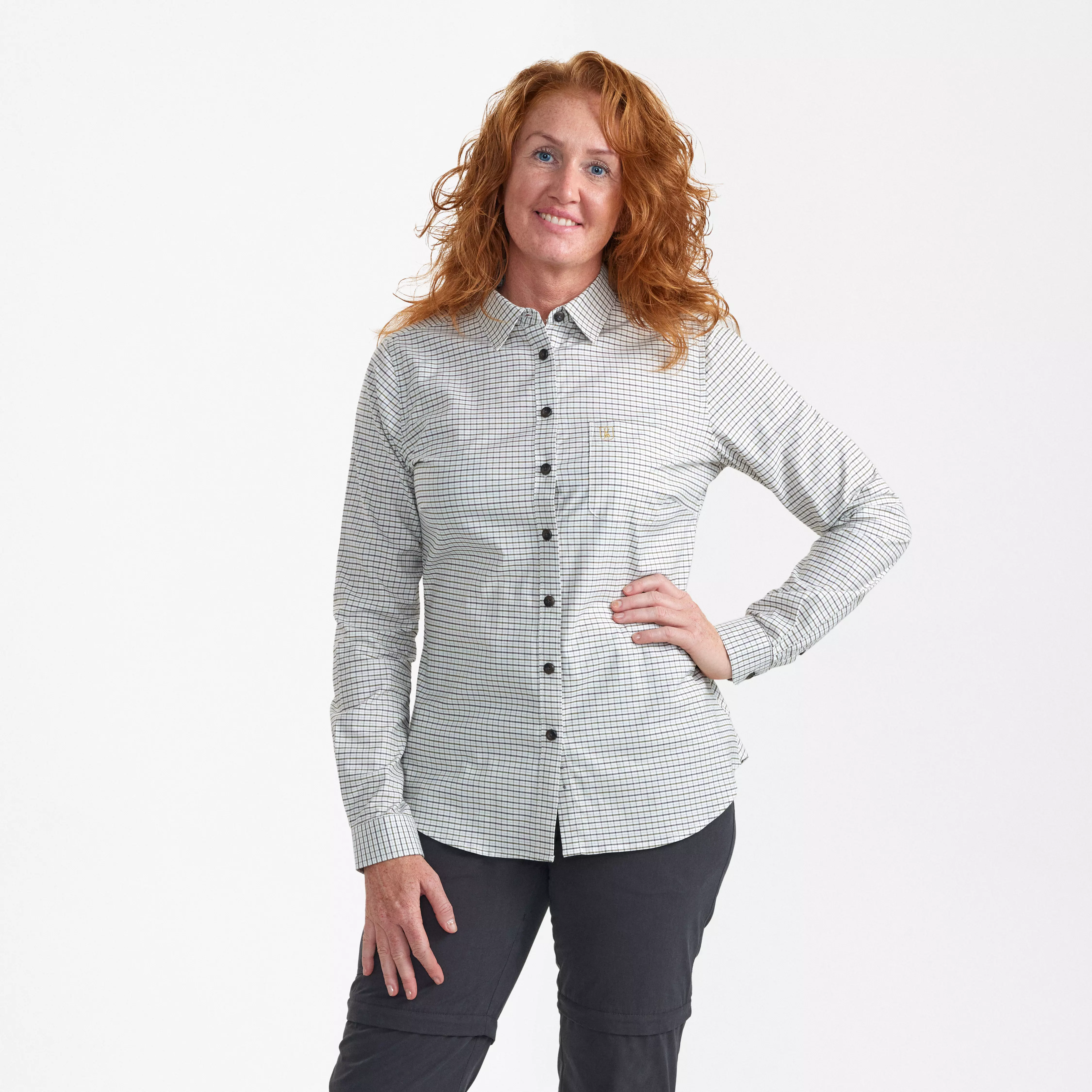 Lady Sara Bluse - Green Check