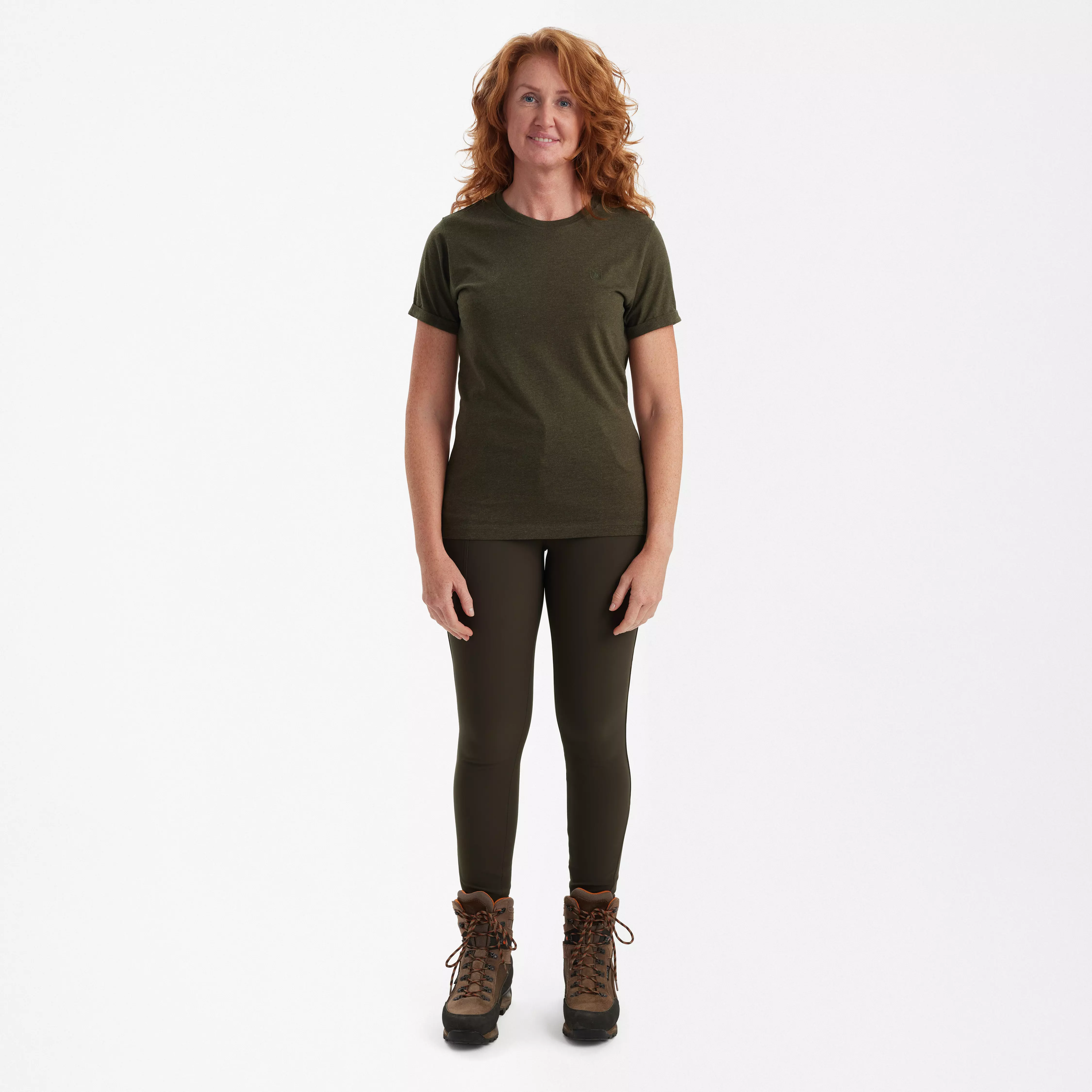Ladies Basis T-shirt im 2er-Pack - Adventure Green Melange