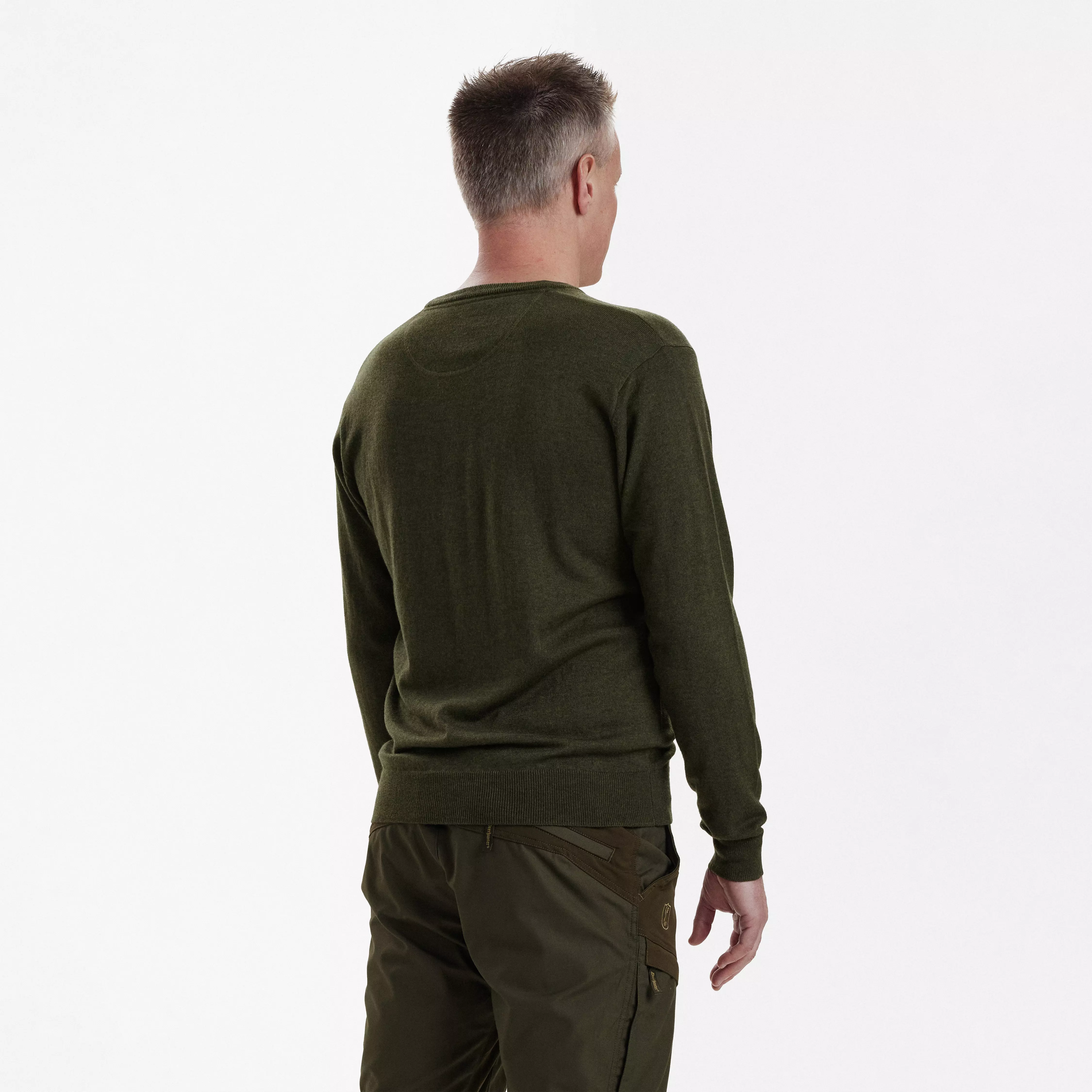 Kingston Pullover mit V-Ausschnitt - Green Melange