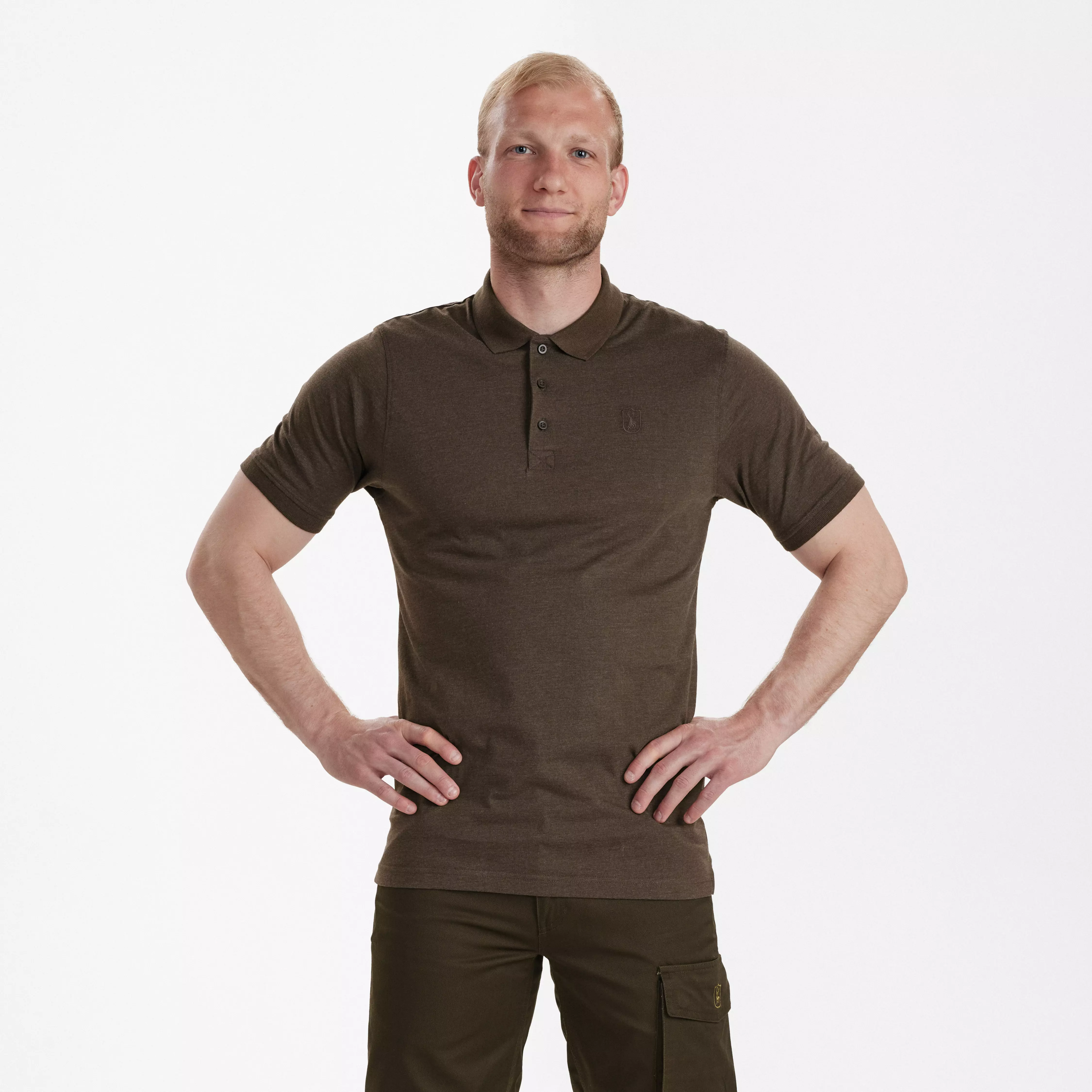 Gunnar Polo Hemd - Brown Leaf Melange