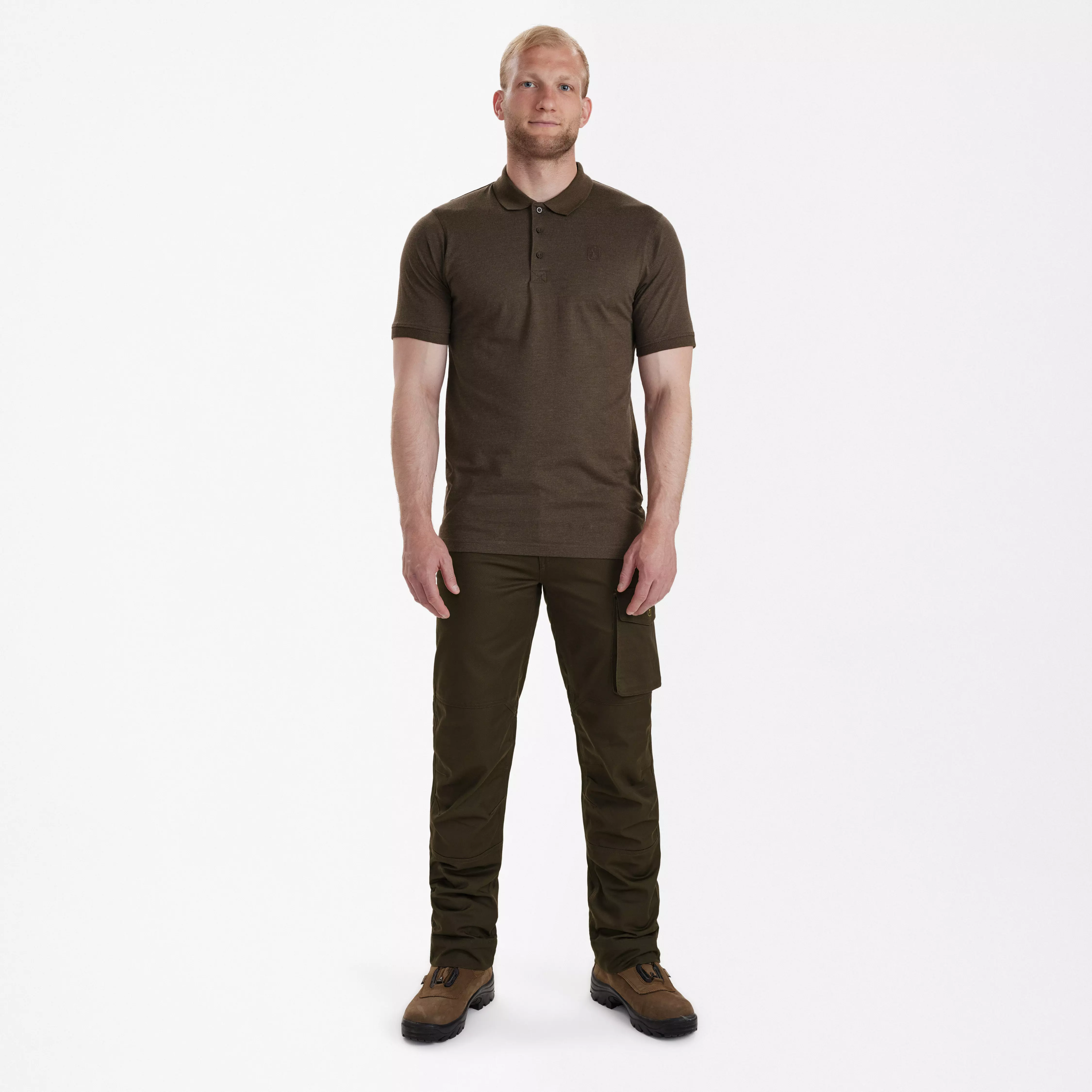 Gunnar Polo Hemd - Brown Leaf Melange