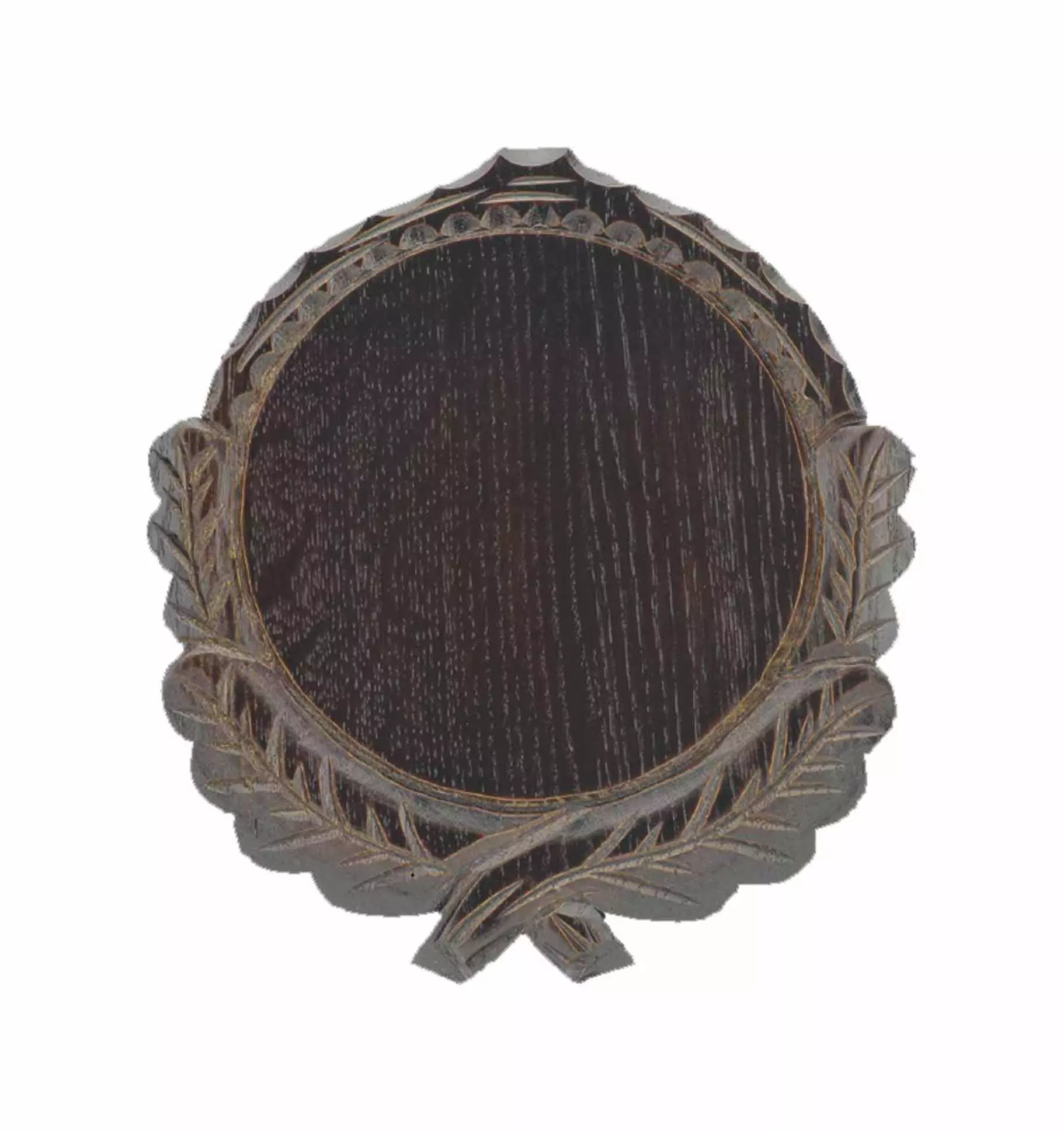 Trophäenschild für Keiler geschnitzt 19cm dunkel