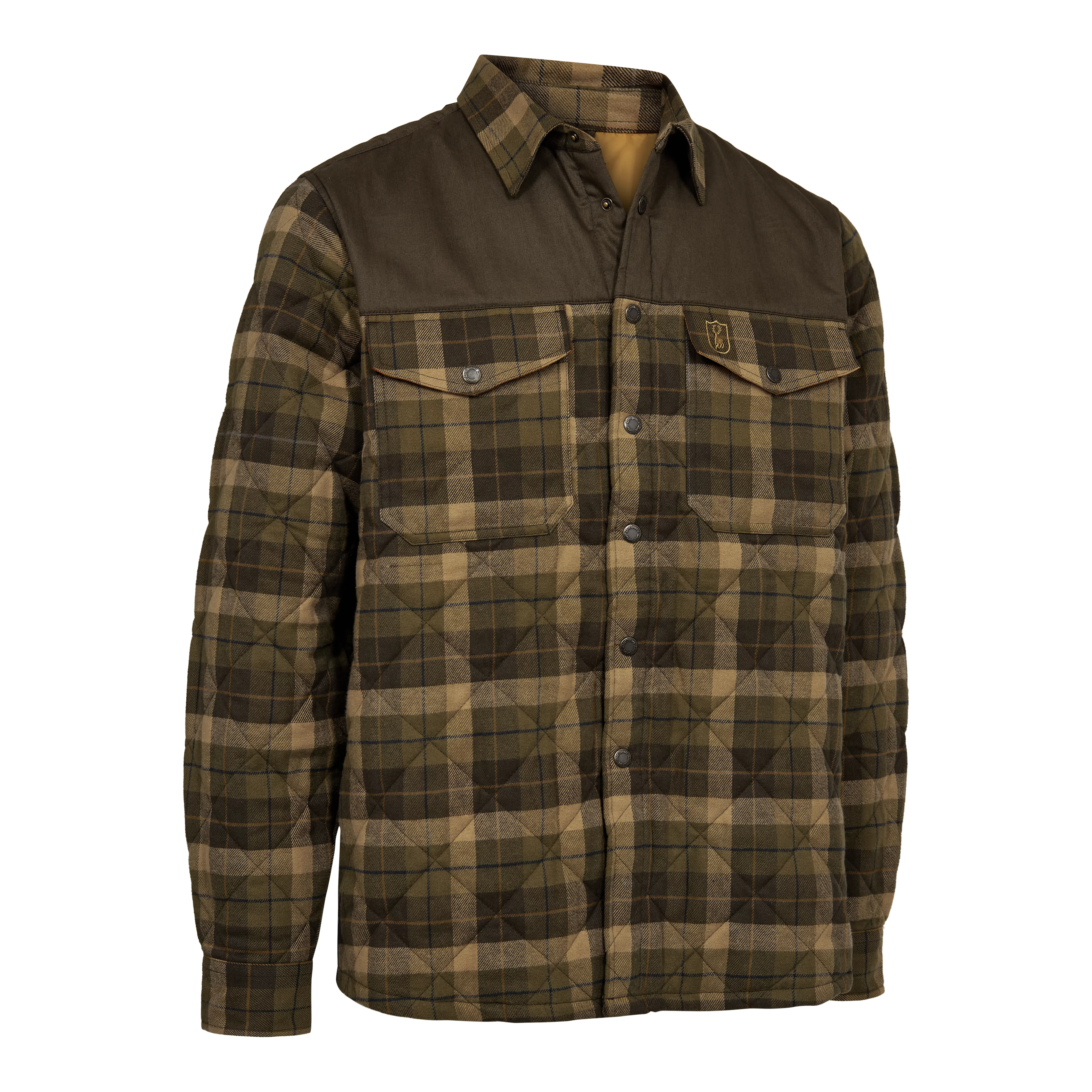 Elbert Gefütterte Hemdjacke - Brown Check Elbert Gefütterte Hemdjacke - Brown Check