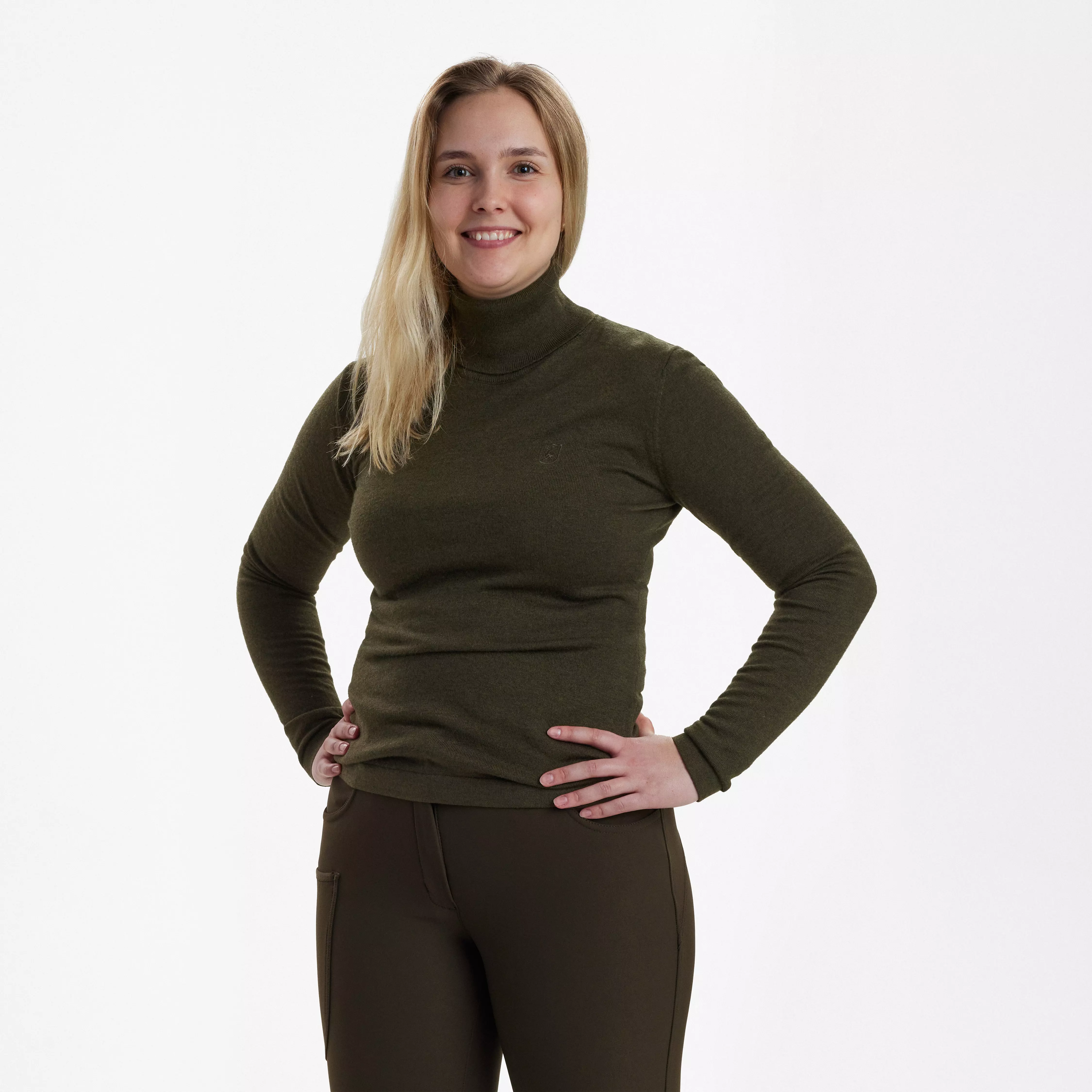 Lady Darlington Rollkragen - Green Melange