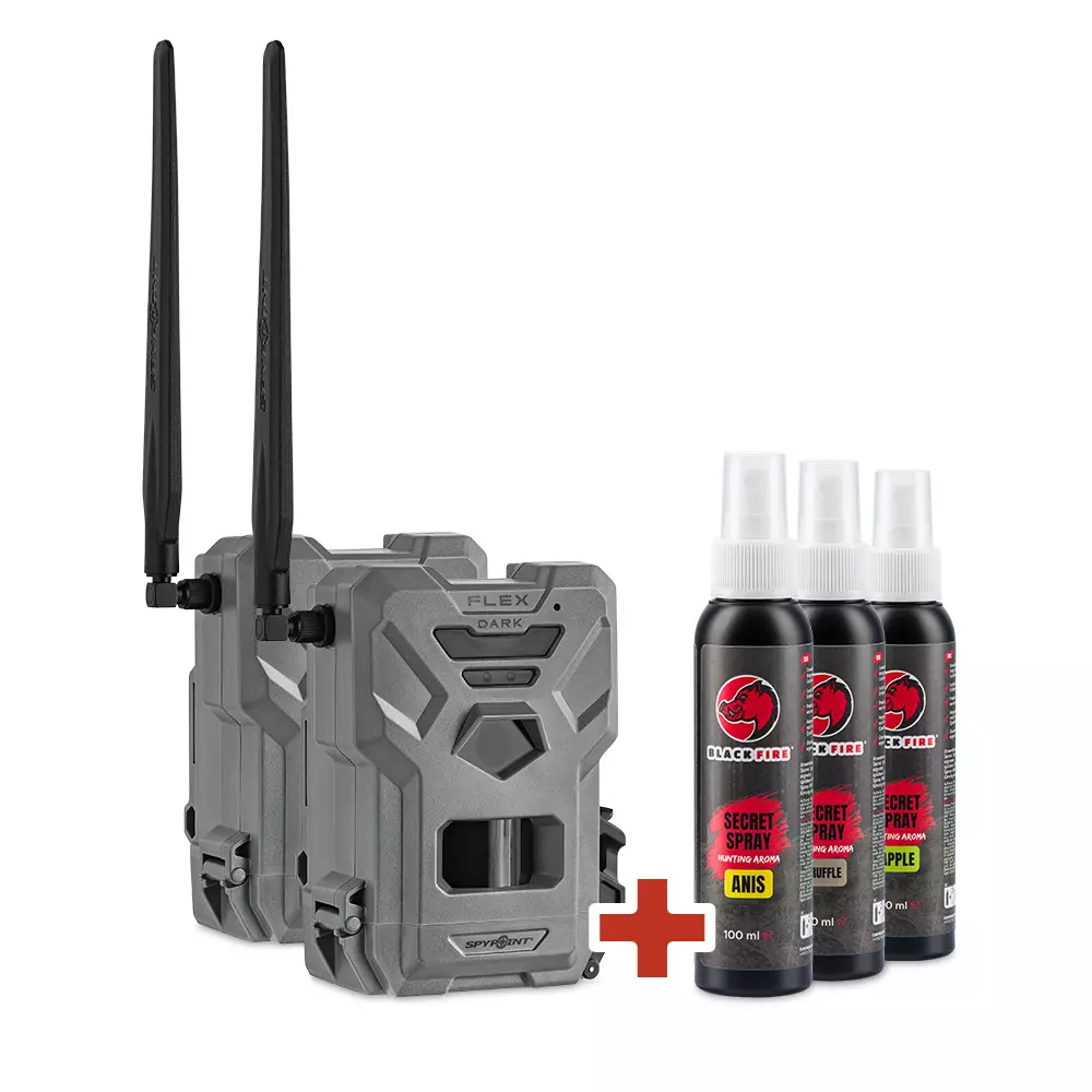 BLACK FLEX Bundle 4 - SPYPOINT FLEX-DARK Twin-Pack + BLACK FIRE Secret Sprays BLACK FLEX Bundle 4 - SPYPOINT FLEX-DARK Twin-Pack + BLACK FIRE Secret Sprays