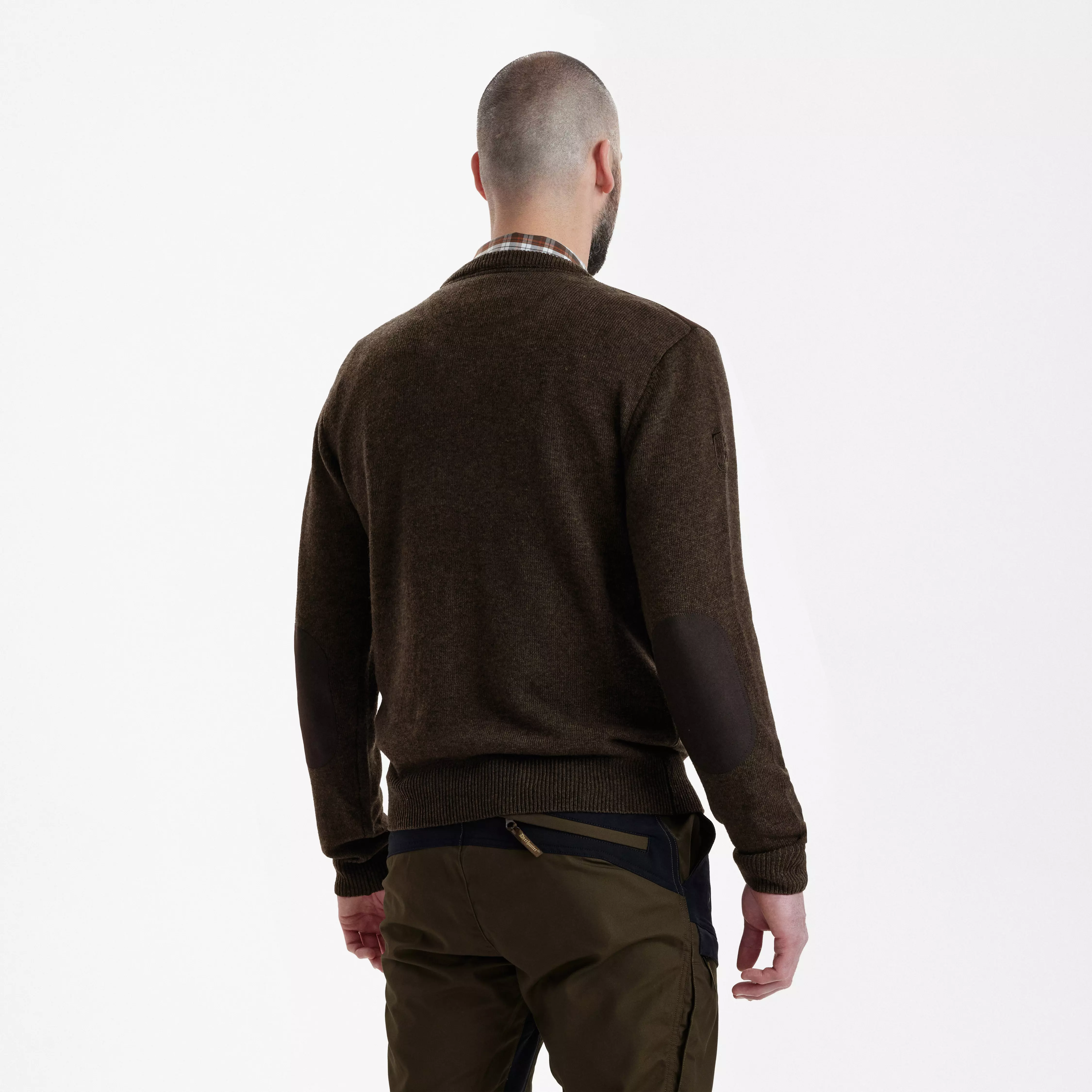 Sheffield Pullover mit V-Ausschnitt - Dark Elm