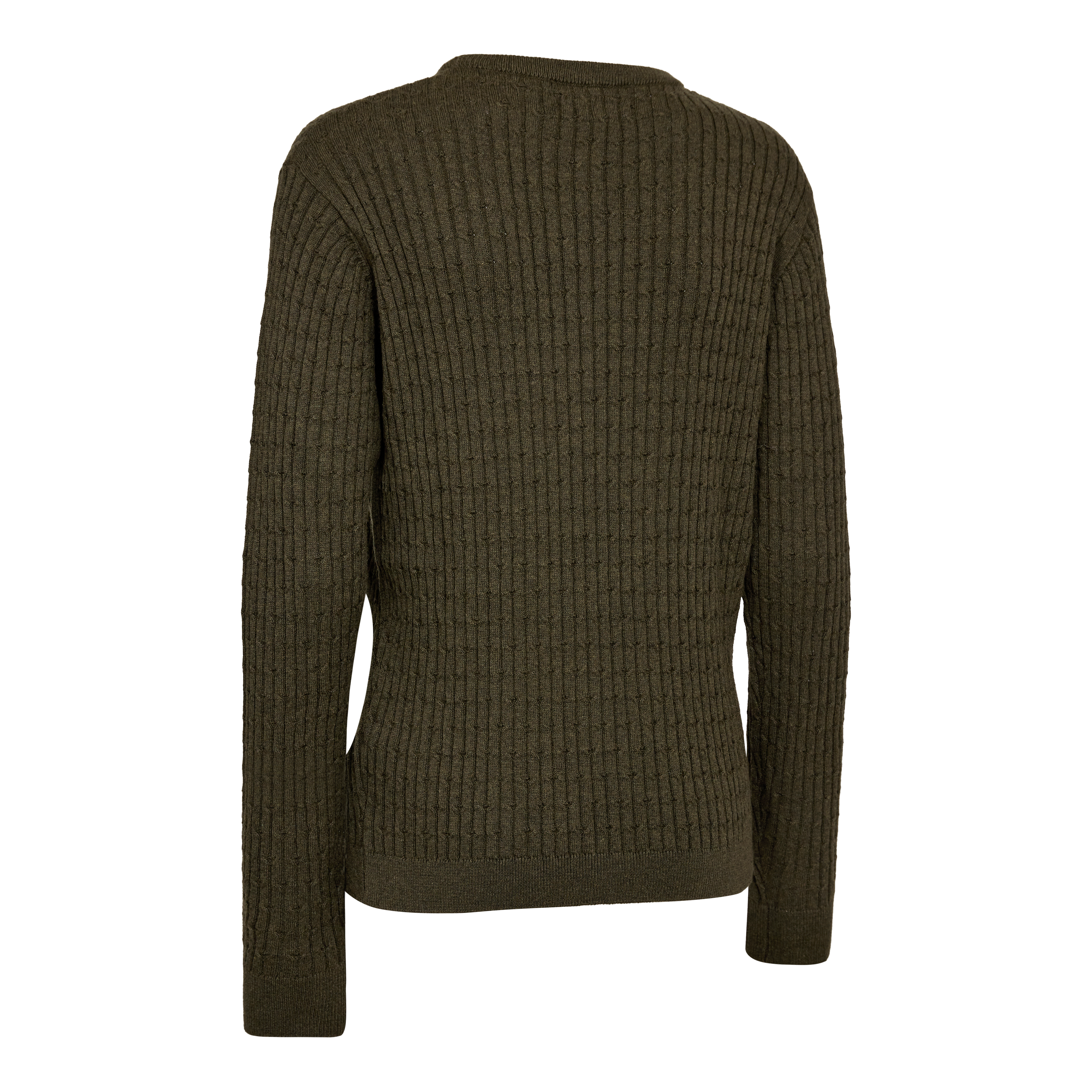 Lady Harrington Zopfmuster Strickpullover - Forest Ember Melange