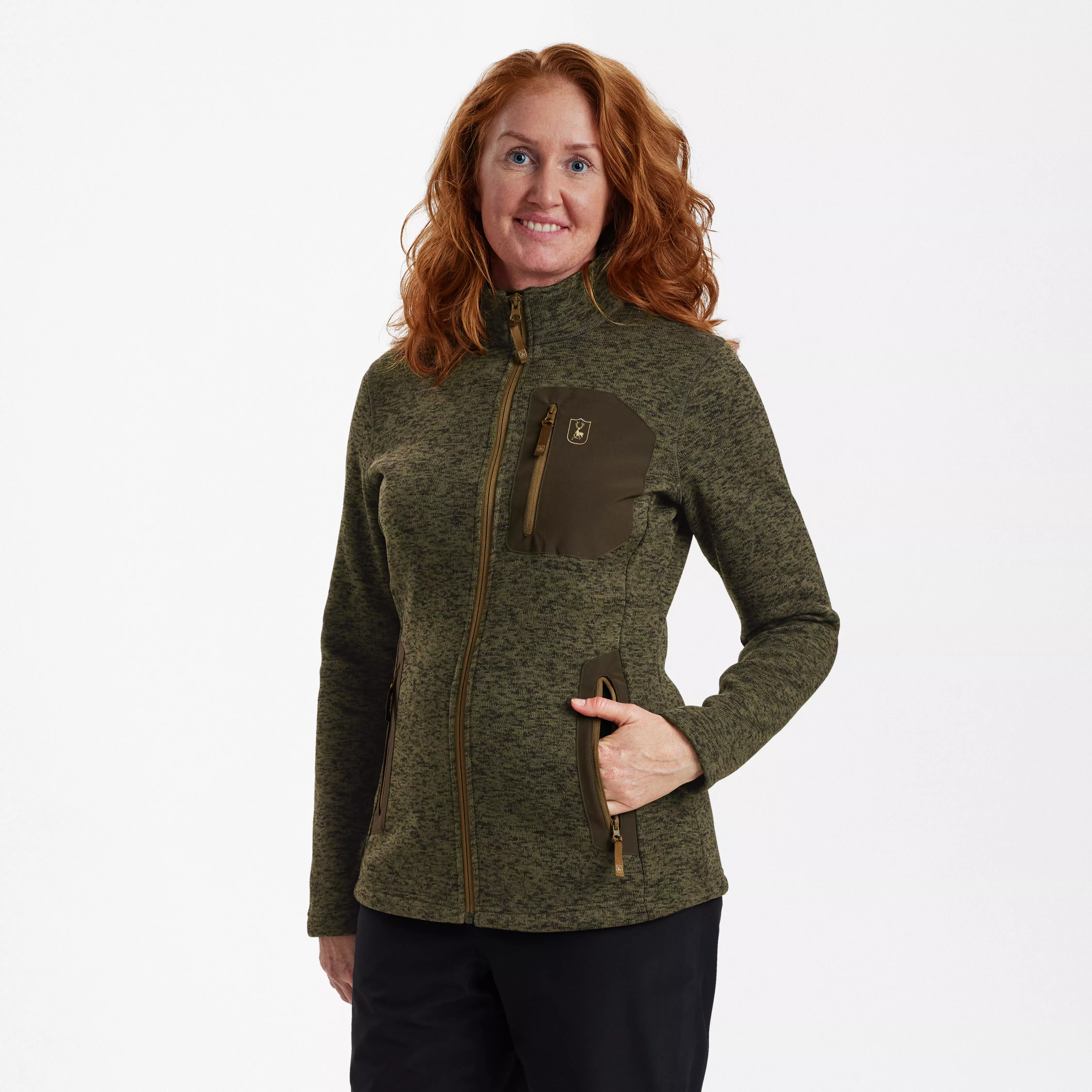 Lady Sarek Strickjacke - Olive Night melange Lady Sarek Strickjacke - Olive Night melange