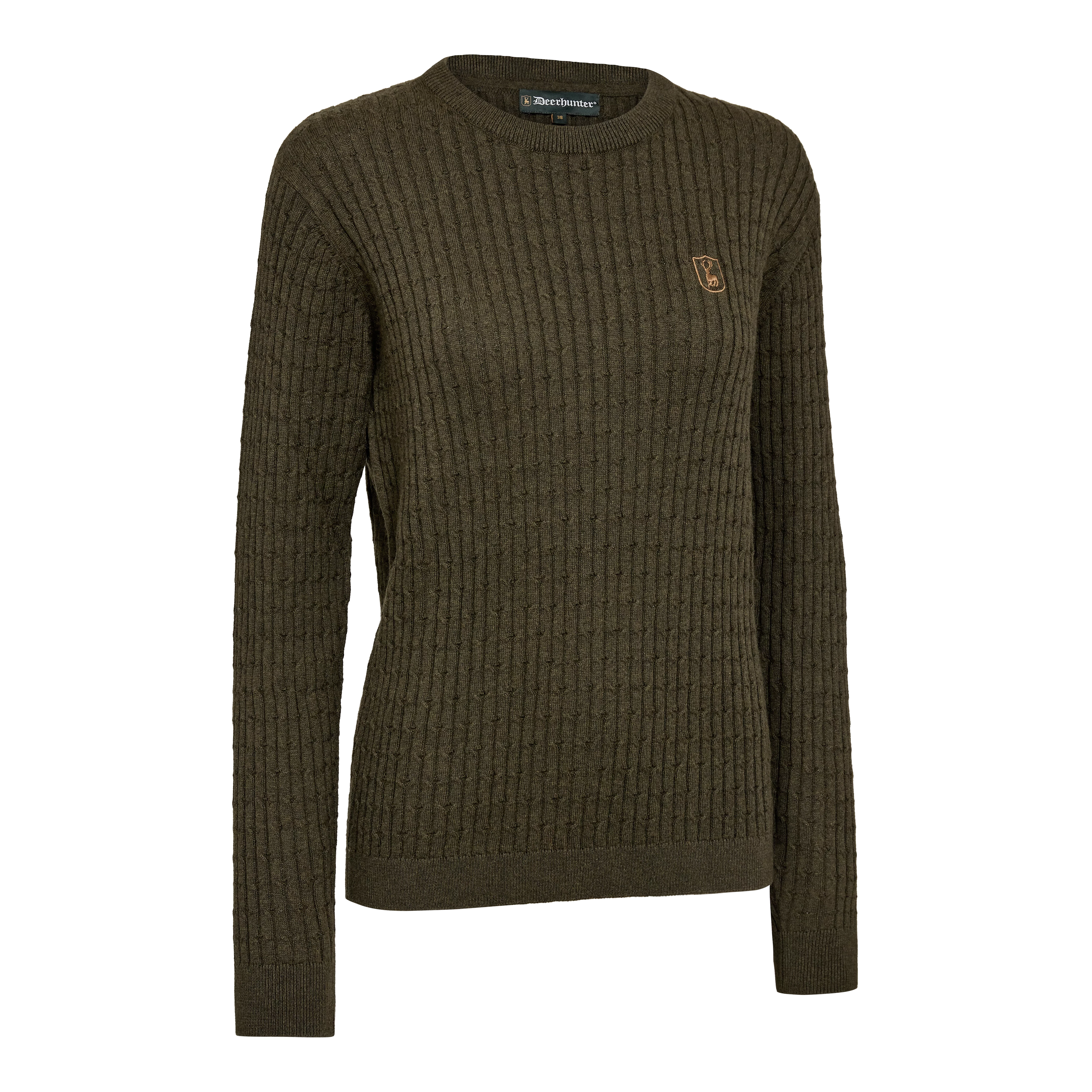 Lady Harrington Zopfmuster Strickpullover - Forest Ember Melange Lady Harrington Zopfmuster Strickpullover - Forest Ember Melange