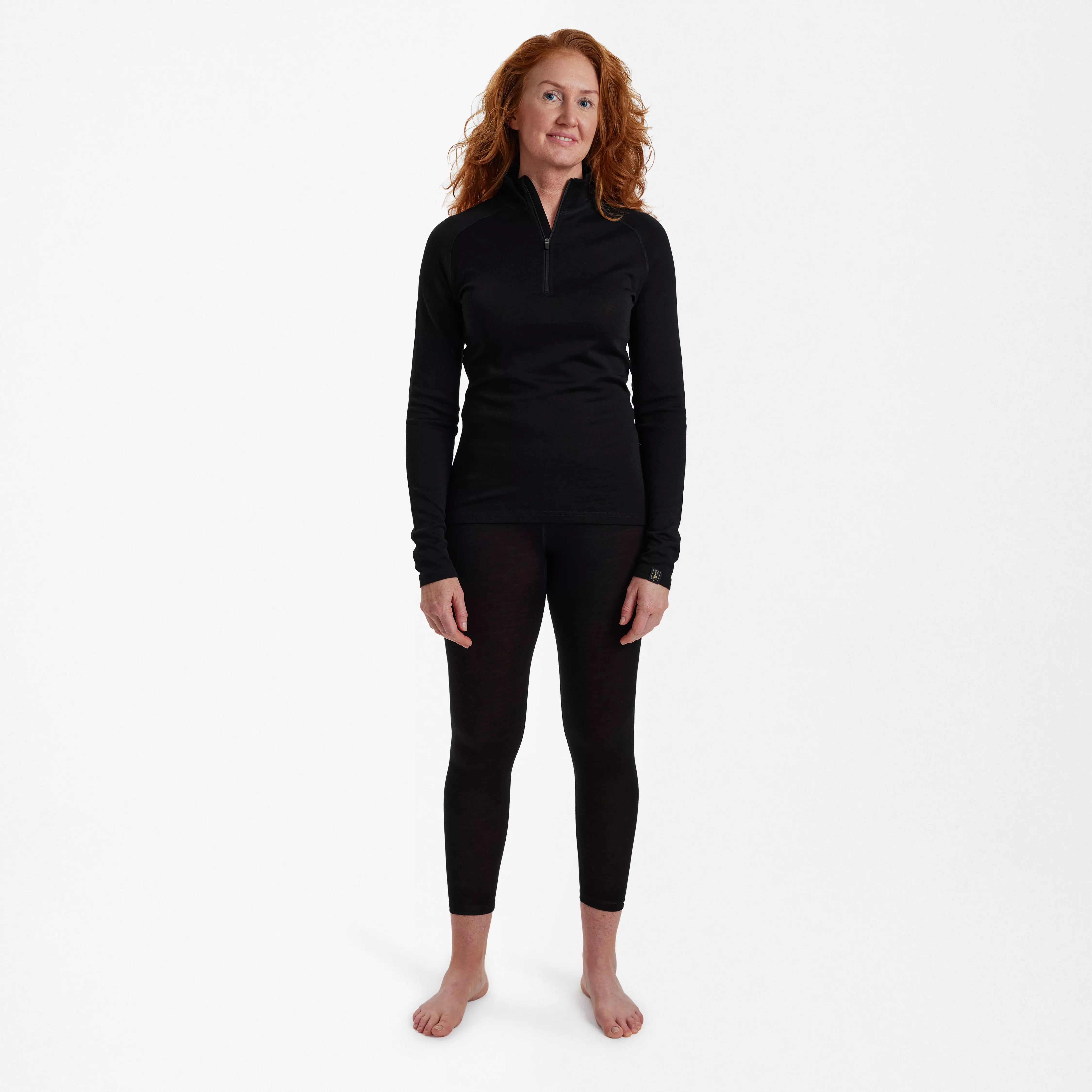 Lady Quinn Merino-Unterhemd mit ½-Reißverschluss - Black Oak