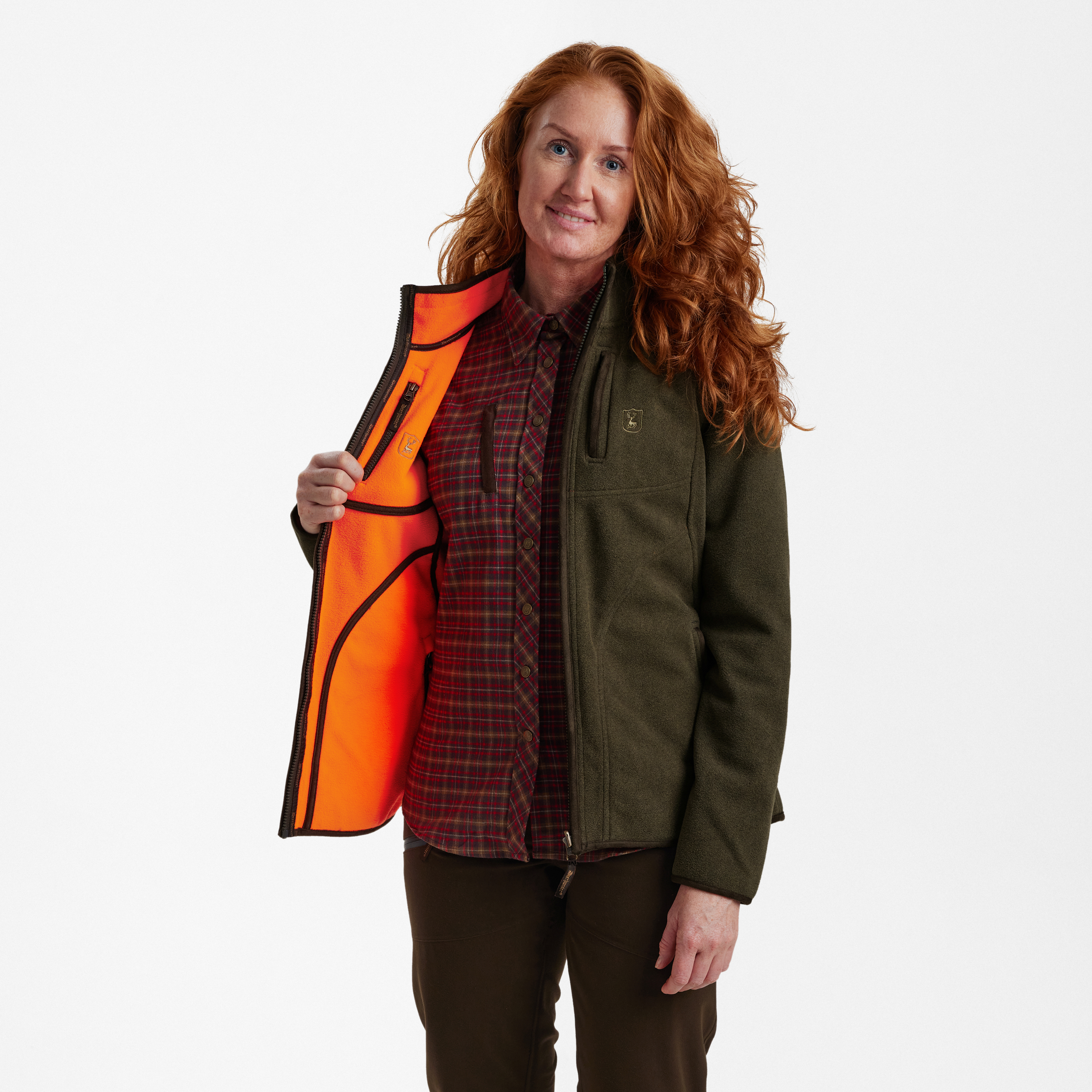 Lady Pam Bonded Fleecejacke - wendbar - Orange