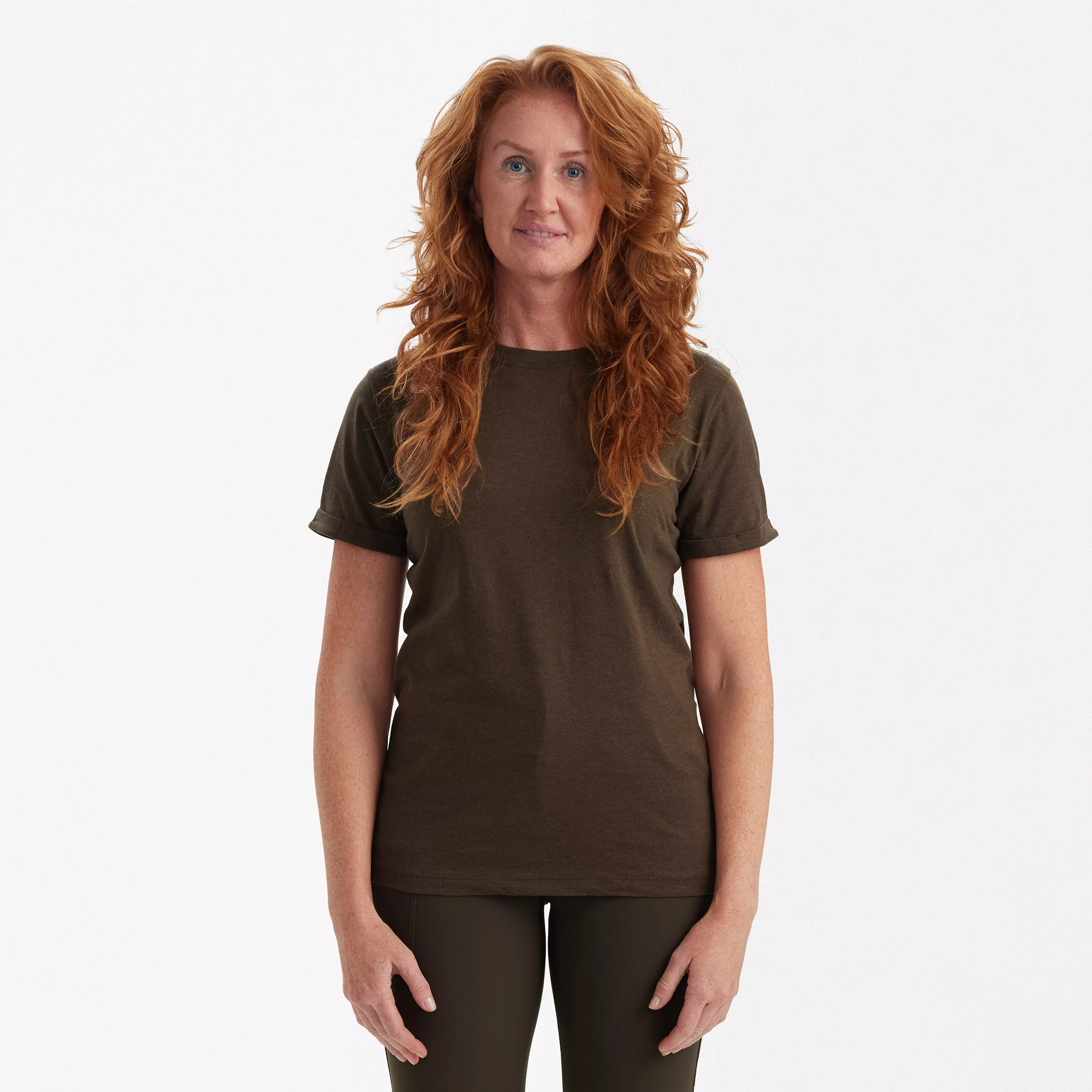 Ladies Basis T-shirt im 2er-Pack - Brown Leaf Melange
