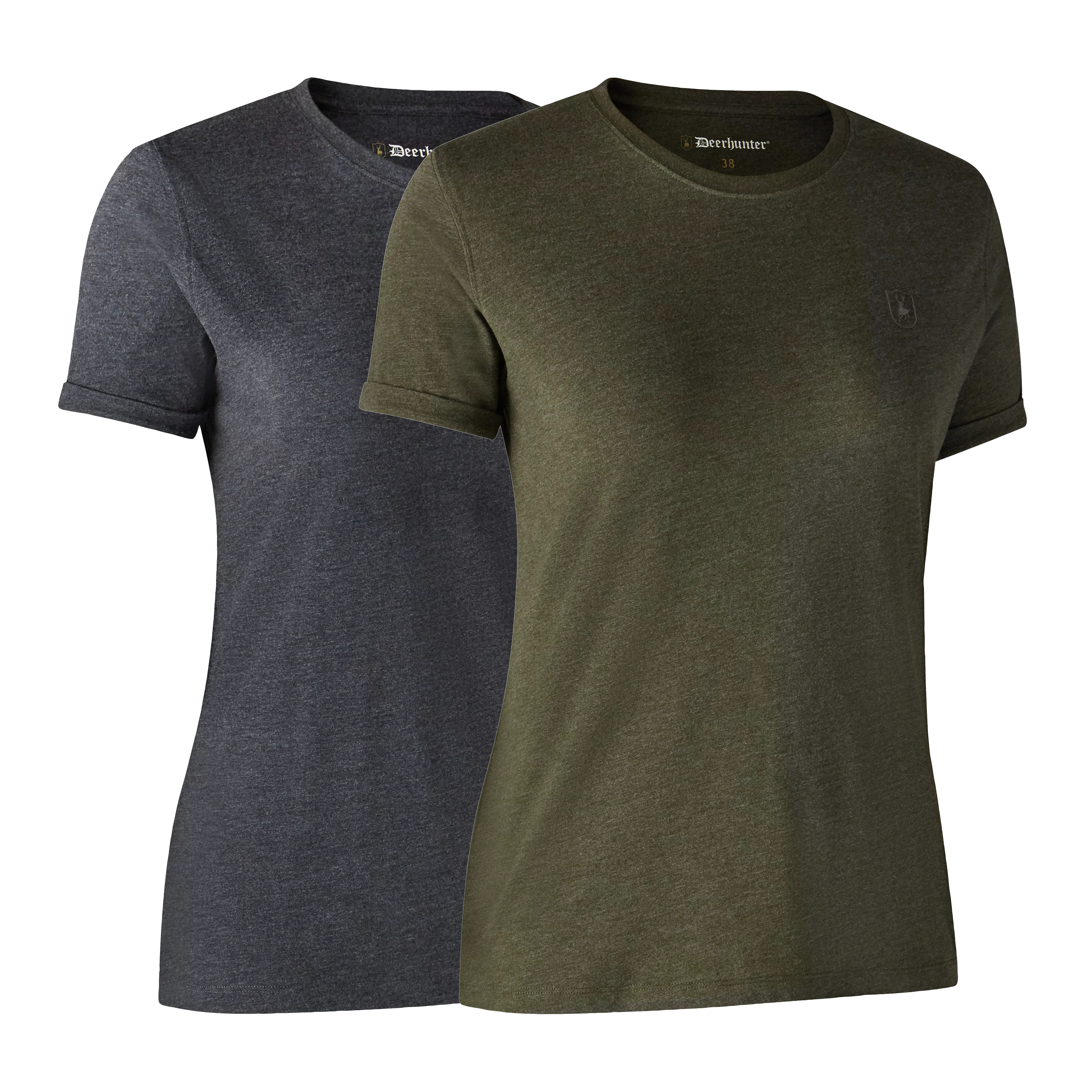 Ladies Basis T-shirt im 2er-Pack - Adventure Green Melange