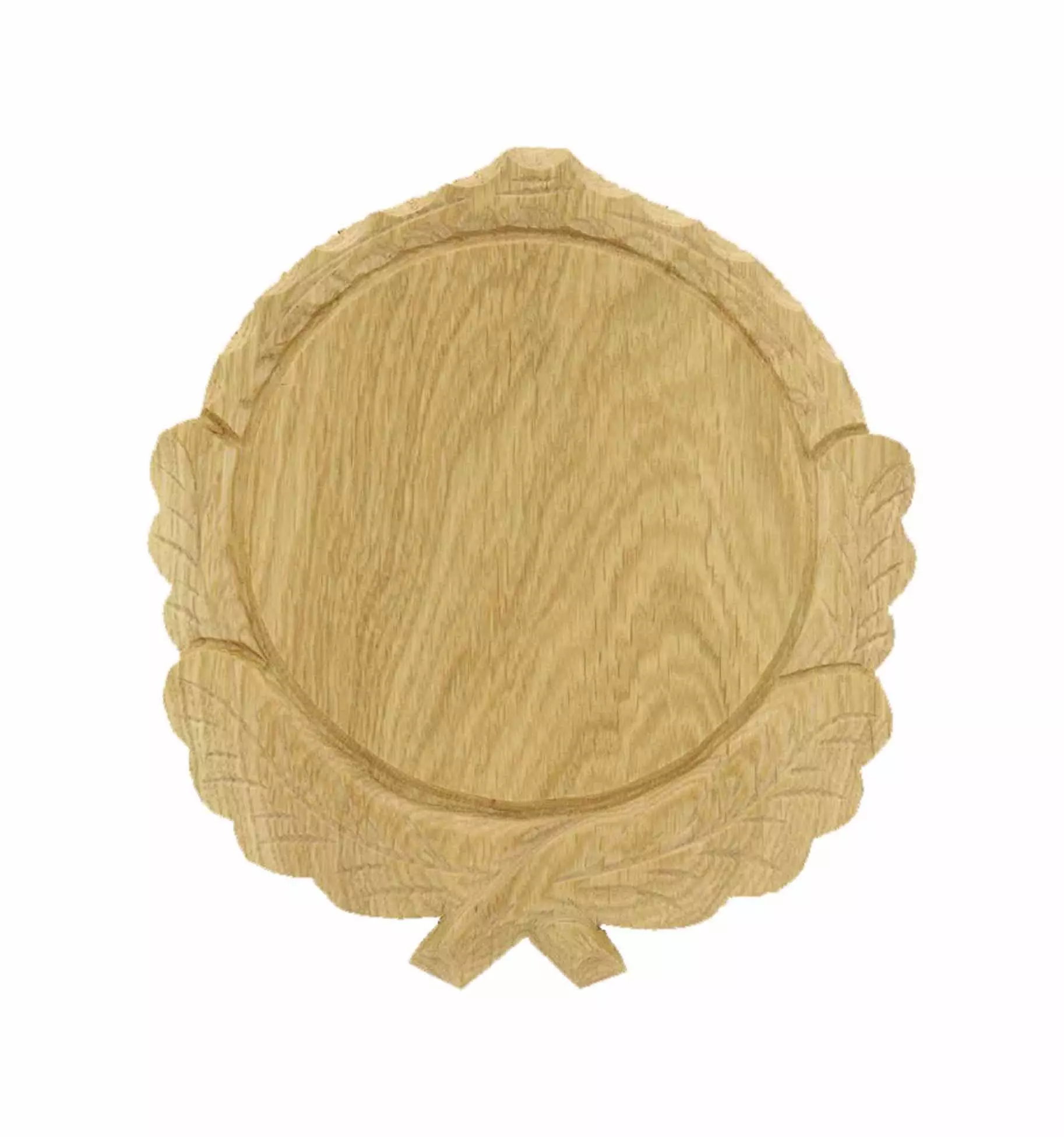 Trophäenschild für Keiler geschnitzt 19cm hell