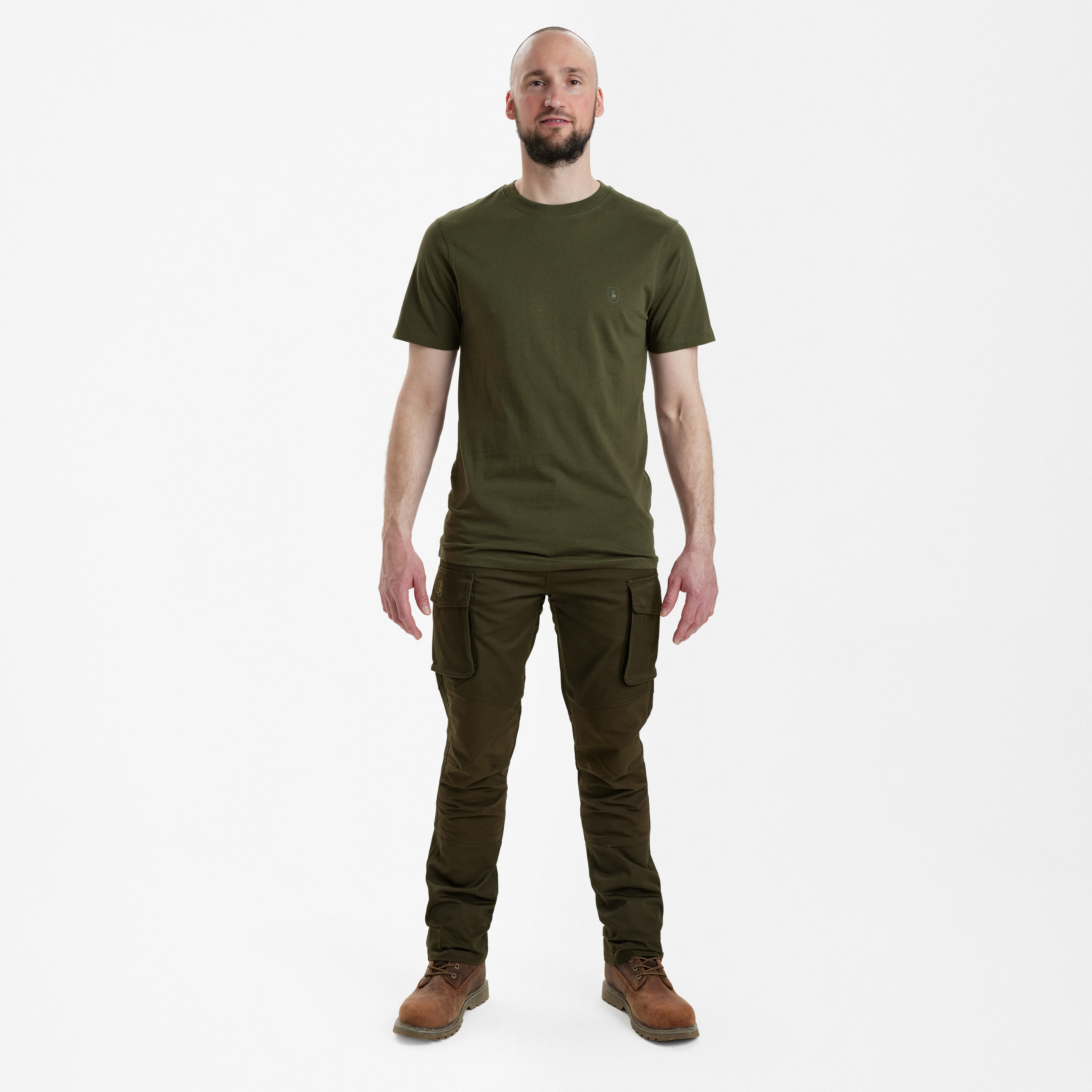 T-Shirt 2 pak - Green/Brown Leaf