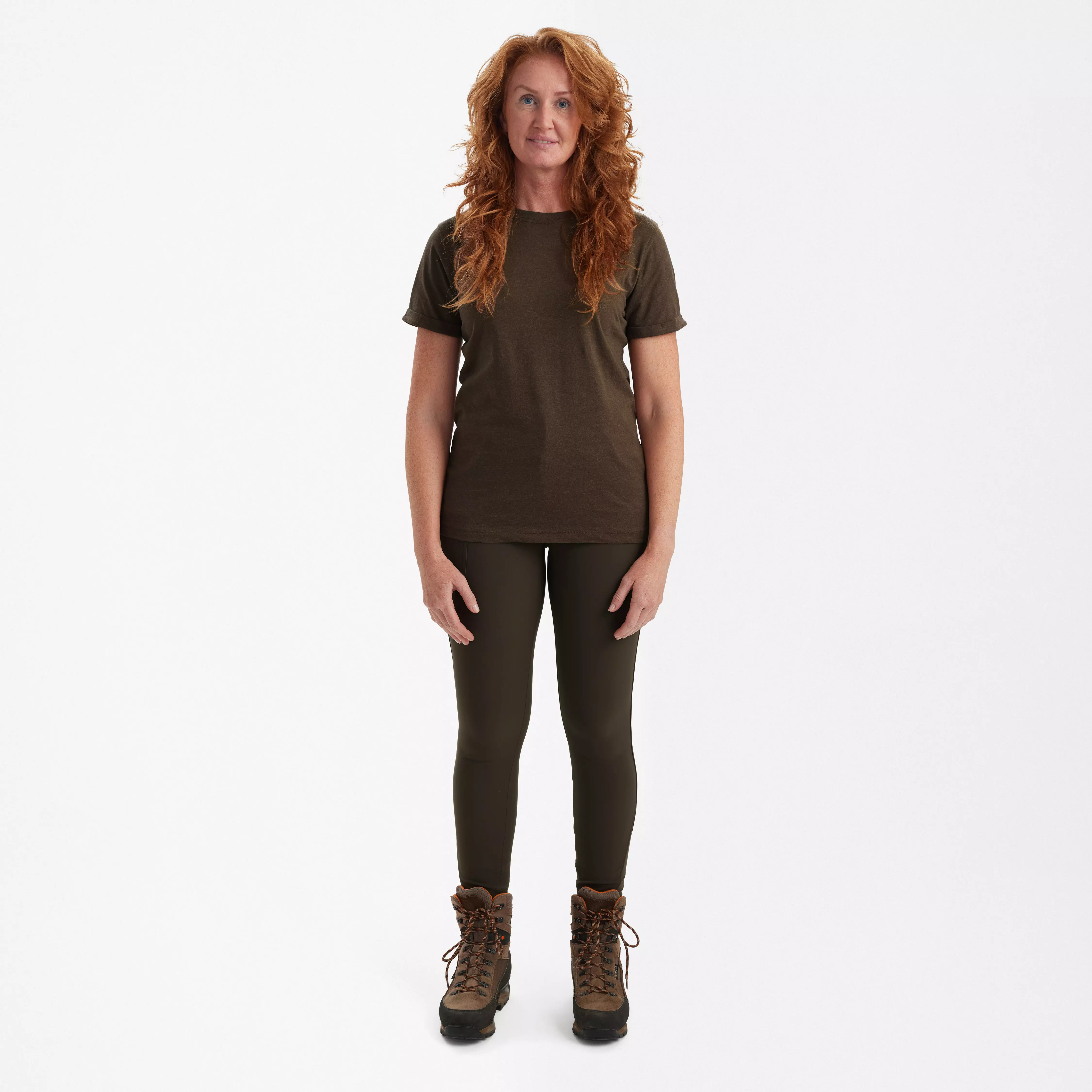 Ladies Basis T-shirt im 2er-Pack - Brown Leaf Melange