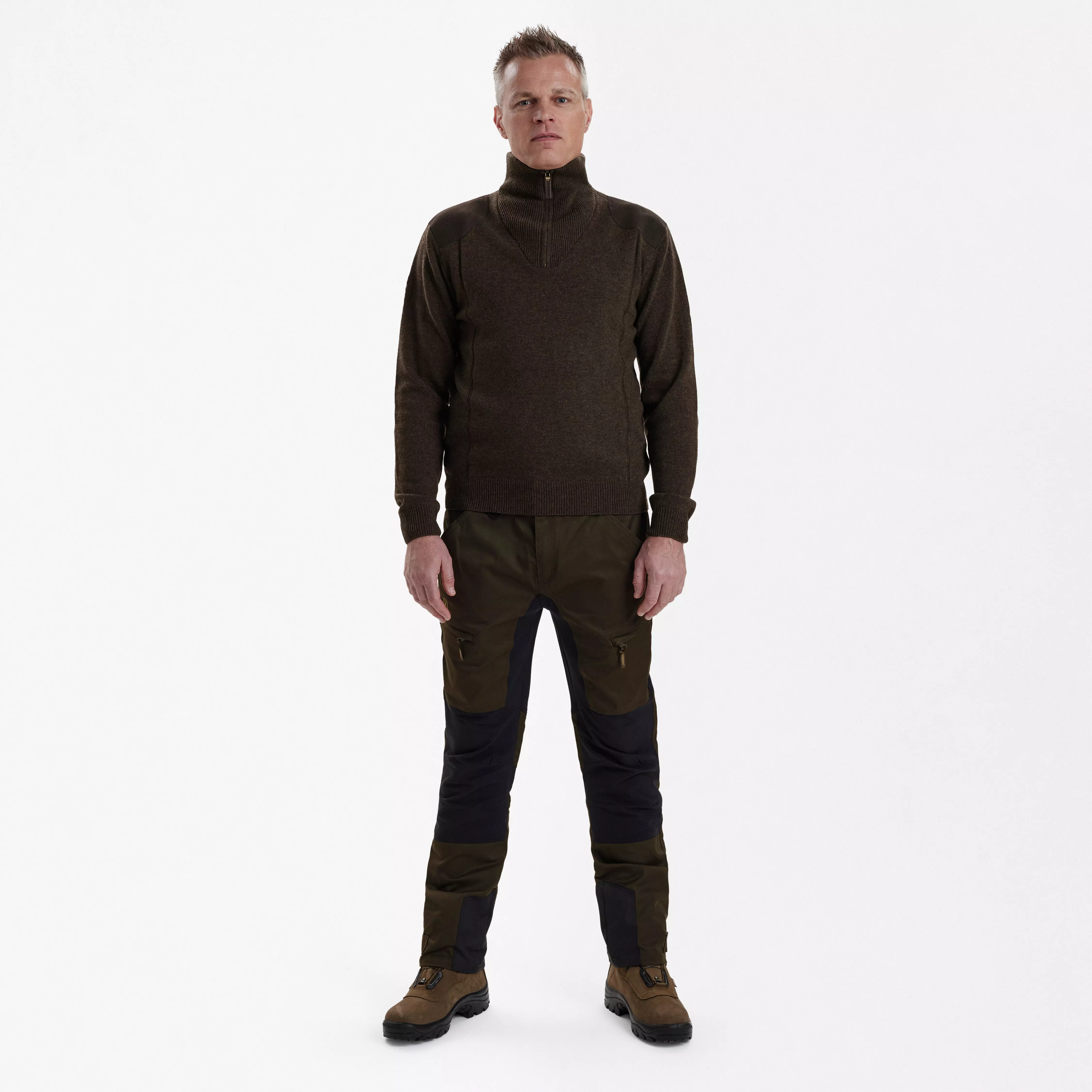 Sheffield Strick mit Reissverschluss - Dark Elm Sheffield Strick mit Reissverschluss - Dark Elm