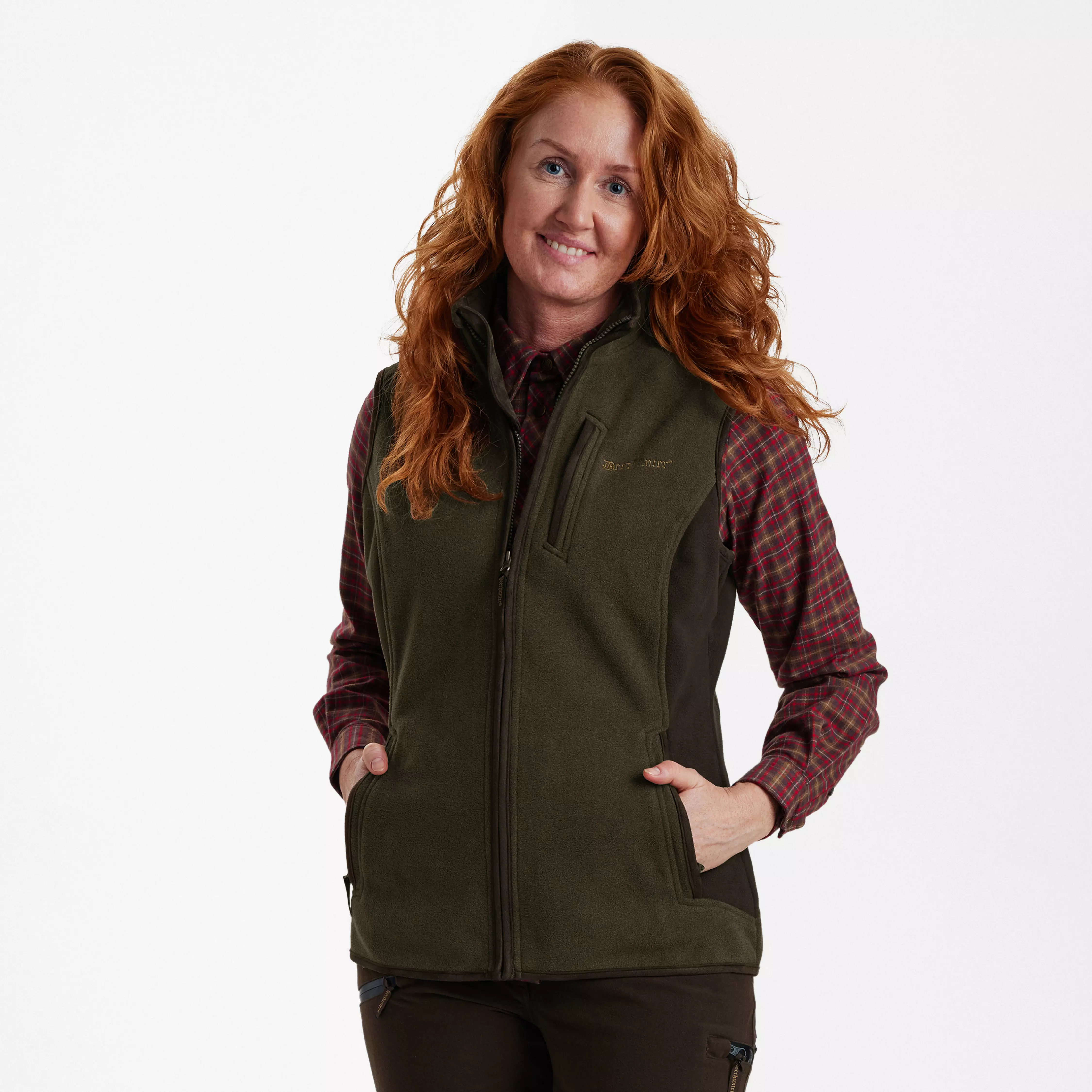 Lady Pam Bonded Fleeceweste - Graphite Green Melange