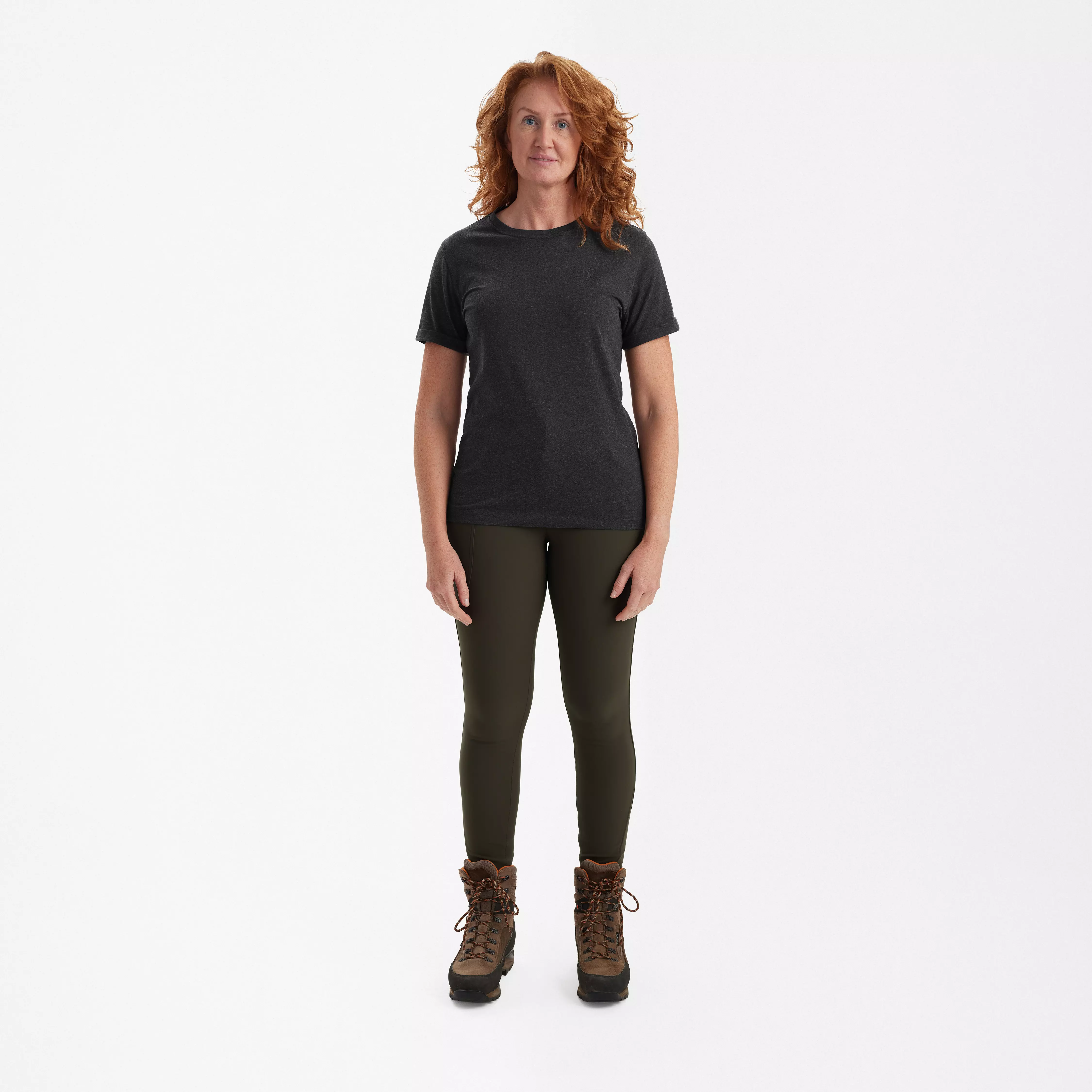 Ladies Basis T-shirt im 2er-Pack - Brown Leaf Melange