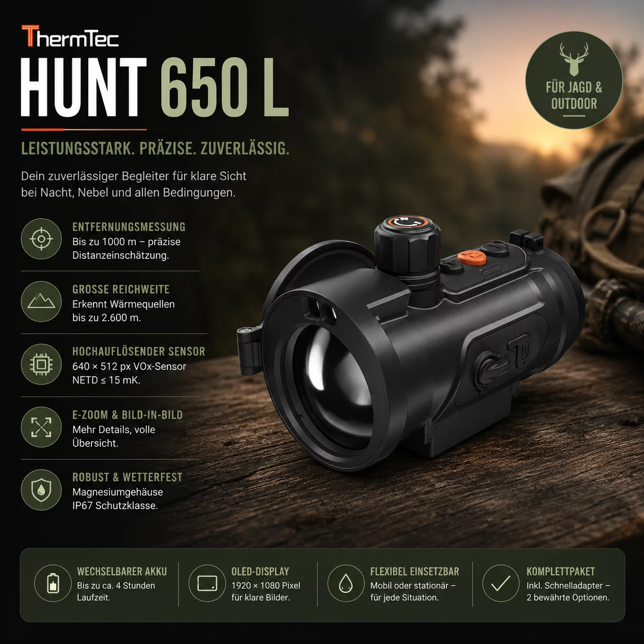 ThermTec Hunt 650 L Pro Komplettpaket inkl. Adapter