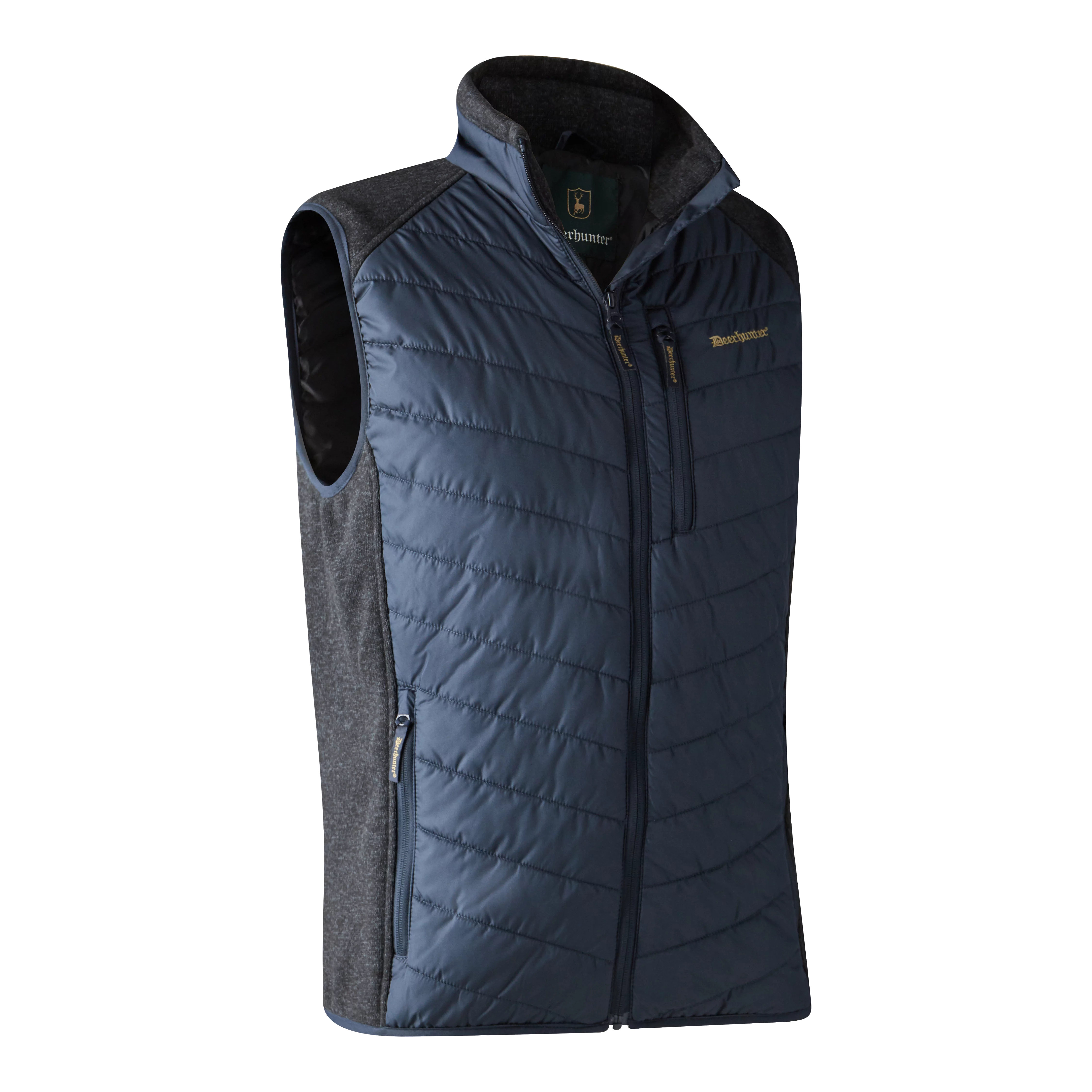Moor Wattierte Weste mit Strick - Dark Blue