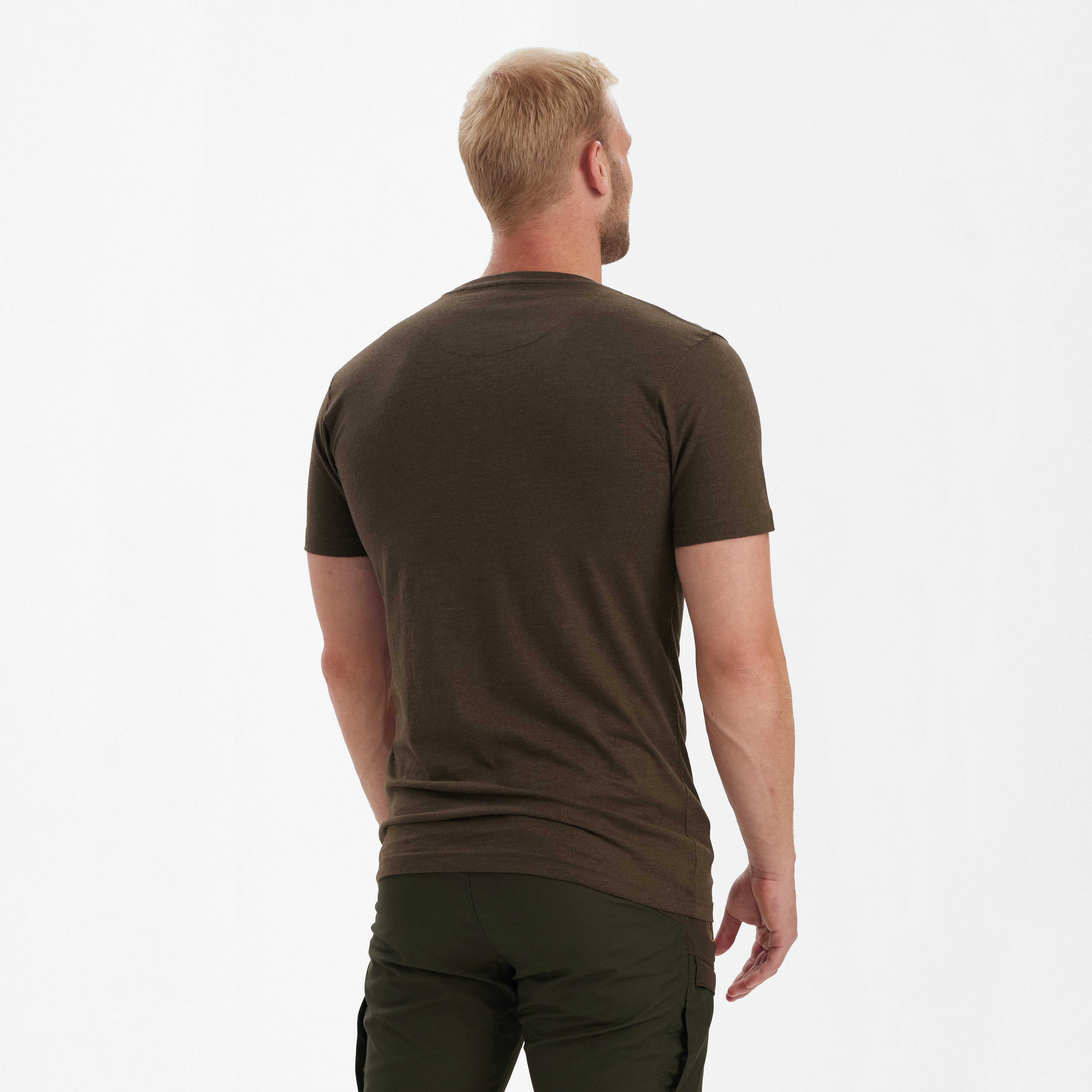 Basic T-Shirt im 2er-Pack - Brown Leaf Melange