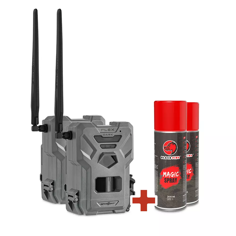 BLACK FLEX Bundle 3 - SPYPOINT FLEX-DARK Twin-Pack + BLACK FIRE Magic Spray BLACK FLEX Bundle 3 - SPYPOINT FLEX-DARK Twin-Pack + BLACK FIRE Magic Spray