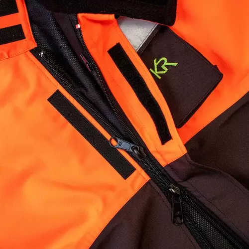 Kruedener Hundeführer-/ Durchgehjacke warnrot/braun Kruedener Hundeführer-/ Durchgehjacke warnrot/braun