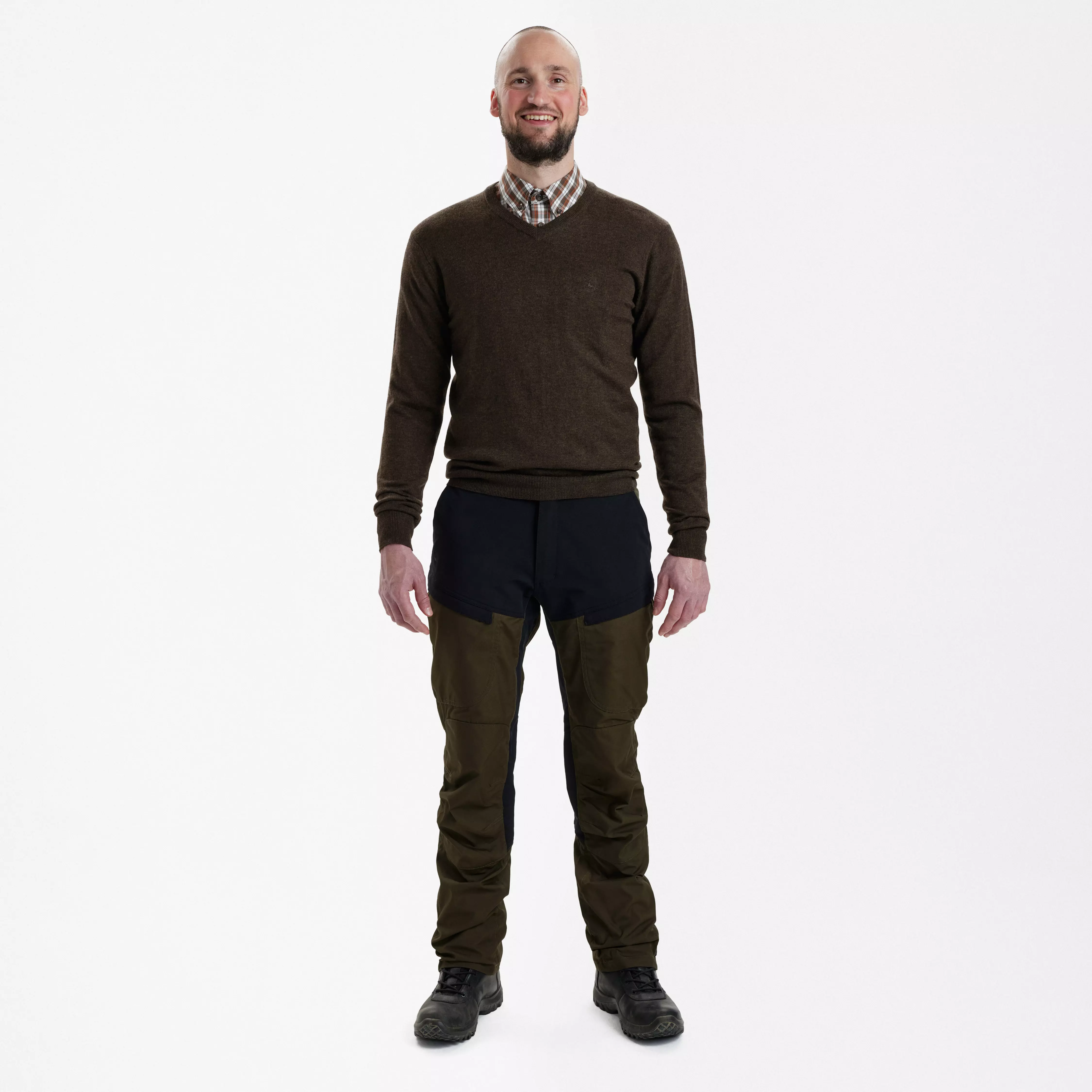 Kingston Pullover mit V-Ausschnitt - Dark Elm Kingston Pullover mit V-Ausschnitt - Dark Elm