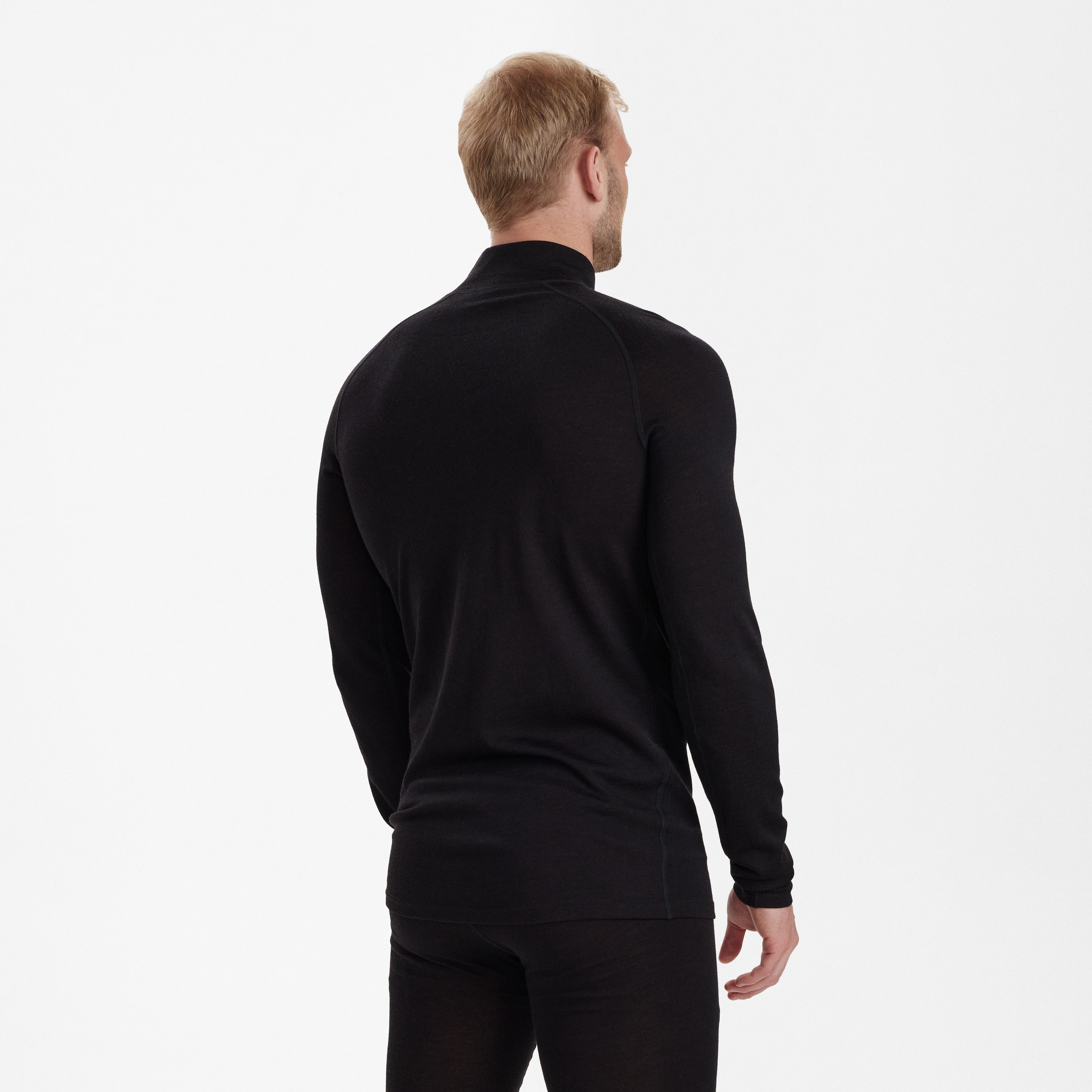 Quinn Merino-Unterhemd mit ½-Reißverschluss - Black Oak