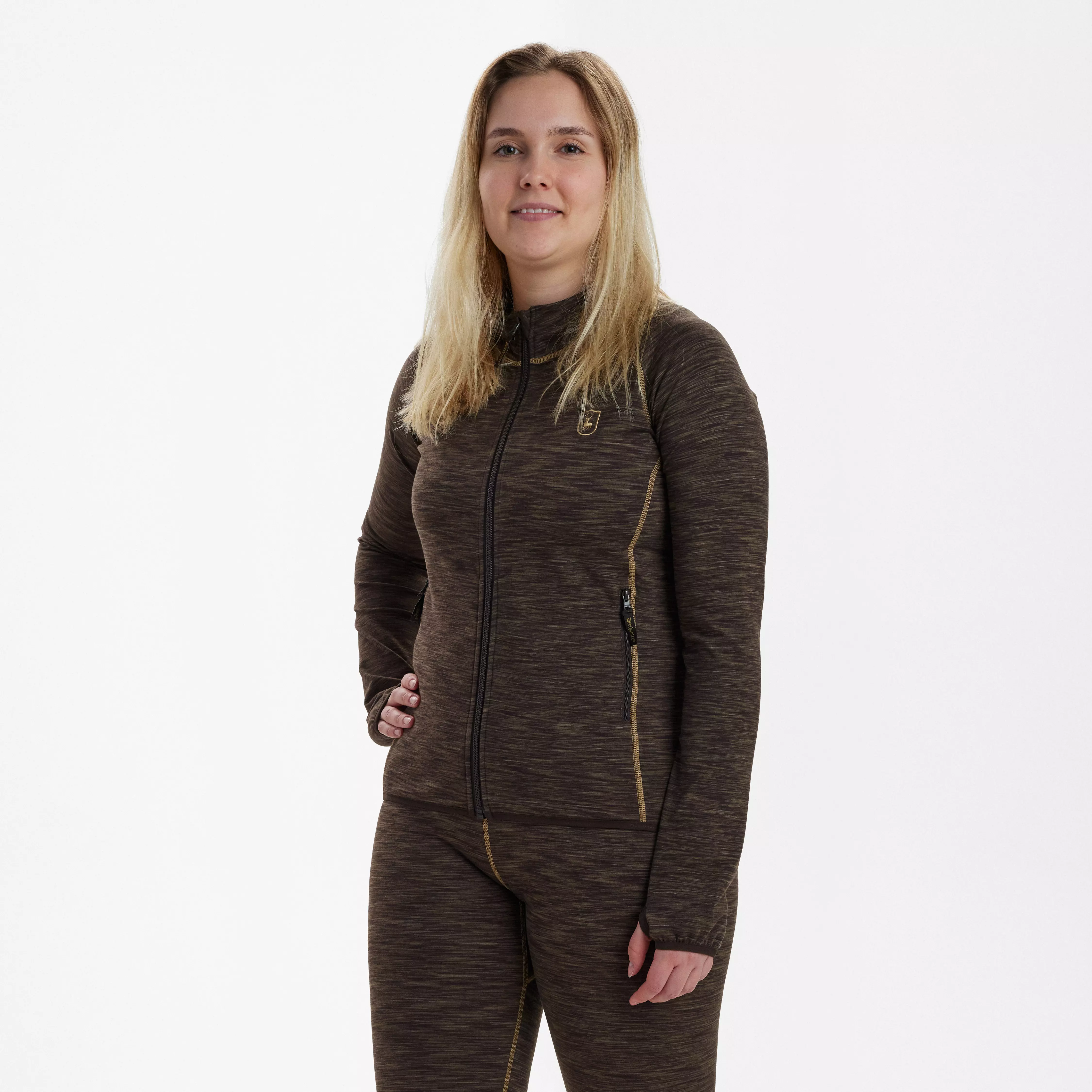 Lady Insulated Fleece - Brown Melange