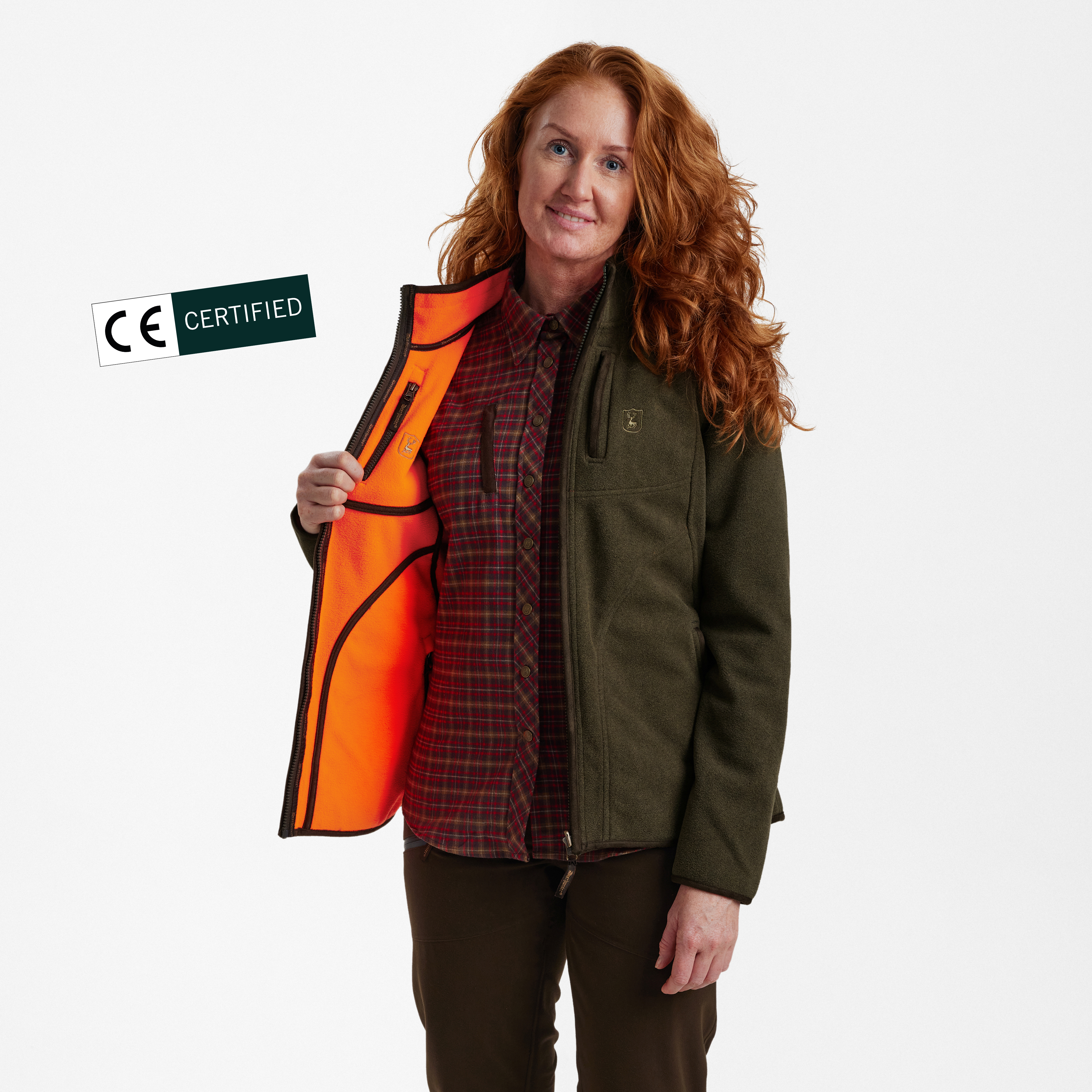 Lady Pam Bonded Fleecejacke - wendbar - Orange