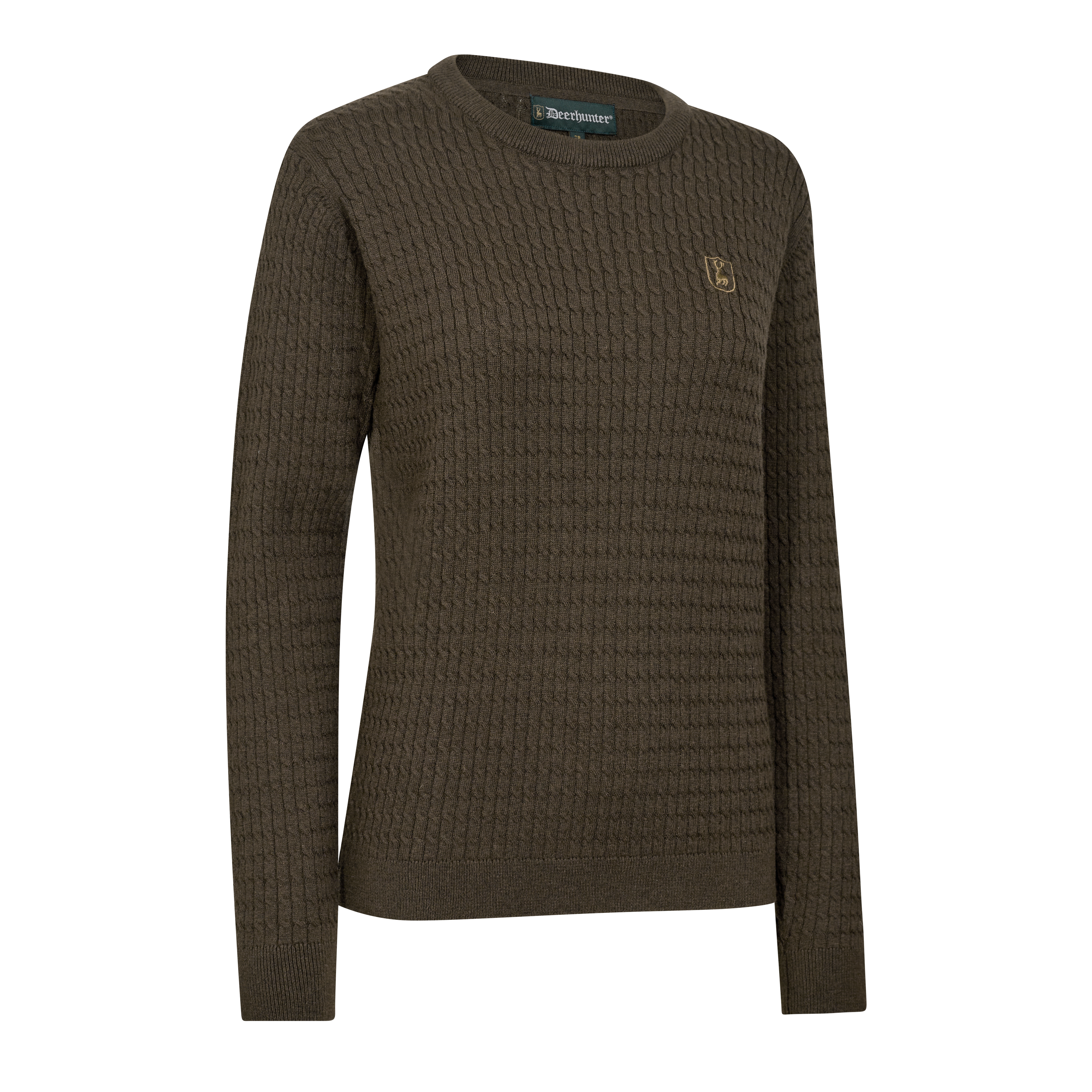 Lady Harrington Zopfmuster Strickpullover - Brown Melange