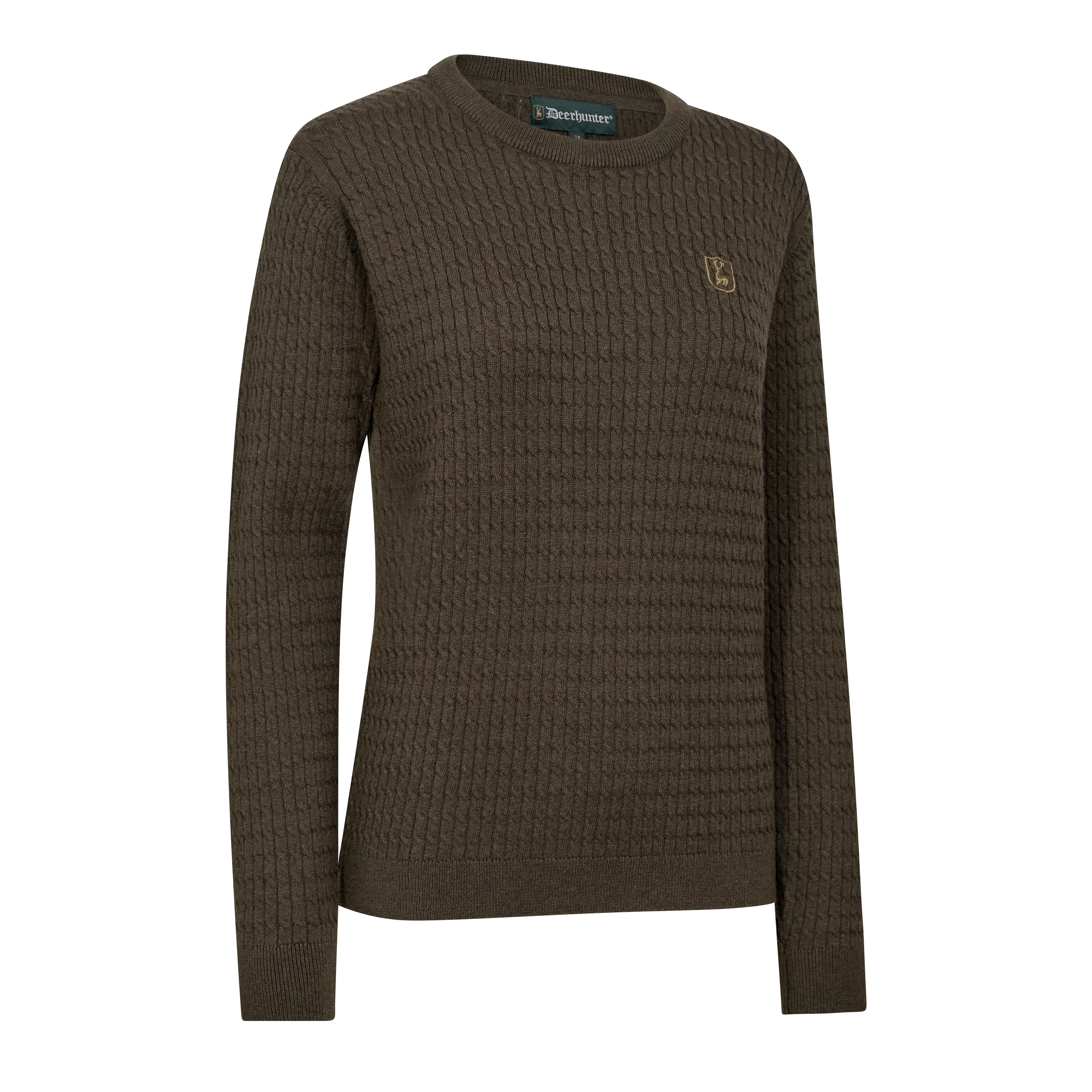 Lady Harrington Zopfmuster Strickpullover - Brown Melange