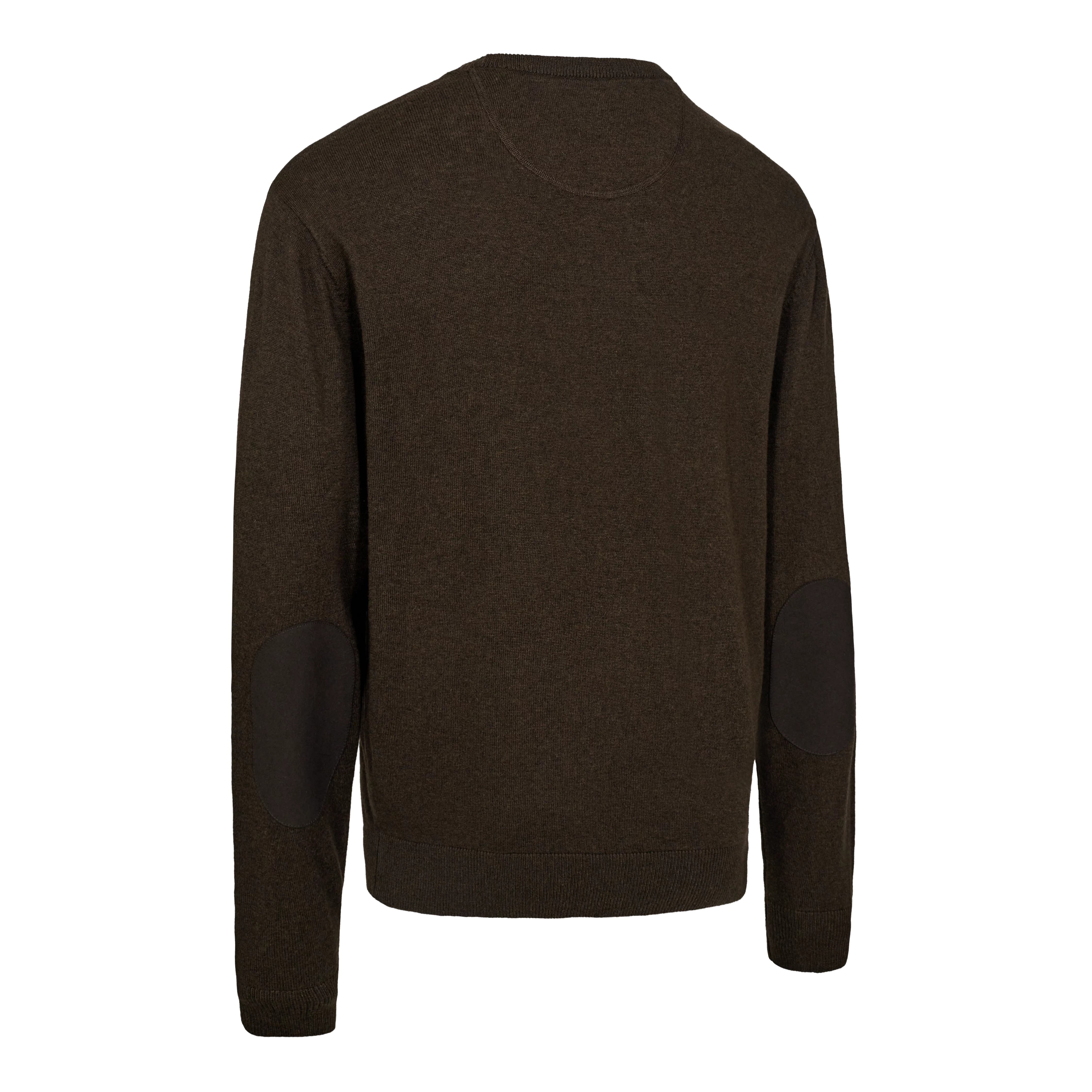 Harrington Strickpullover mit Rundhalsausschnitt - Brown Melange Harrington Strickpullover mit Rundhalsausschnitt - Brown Melange