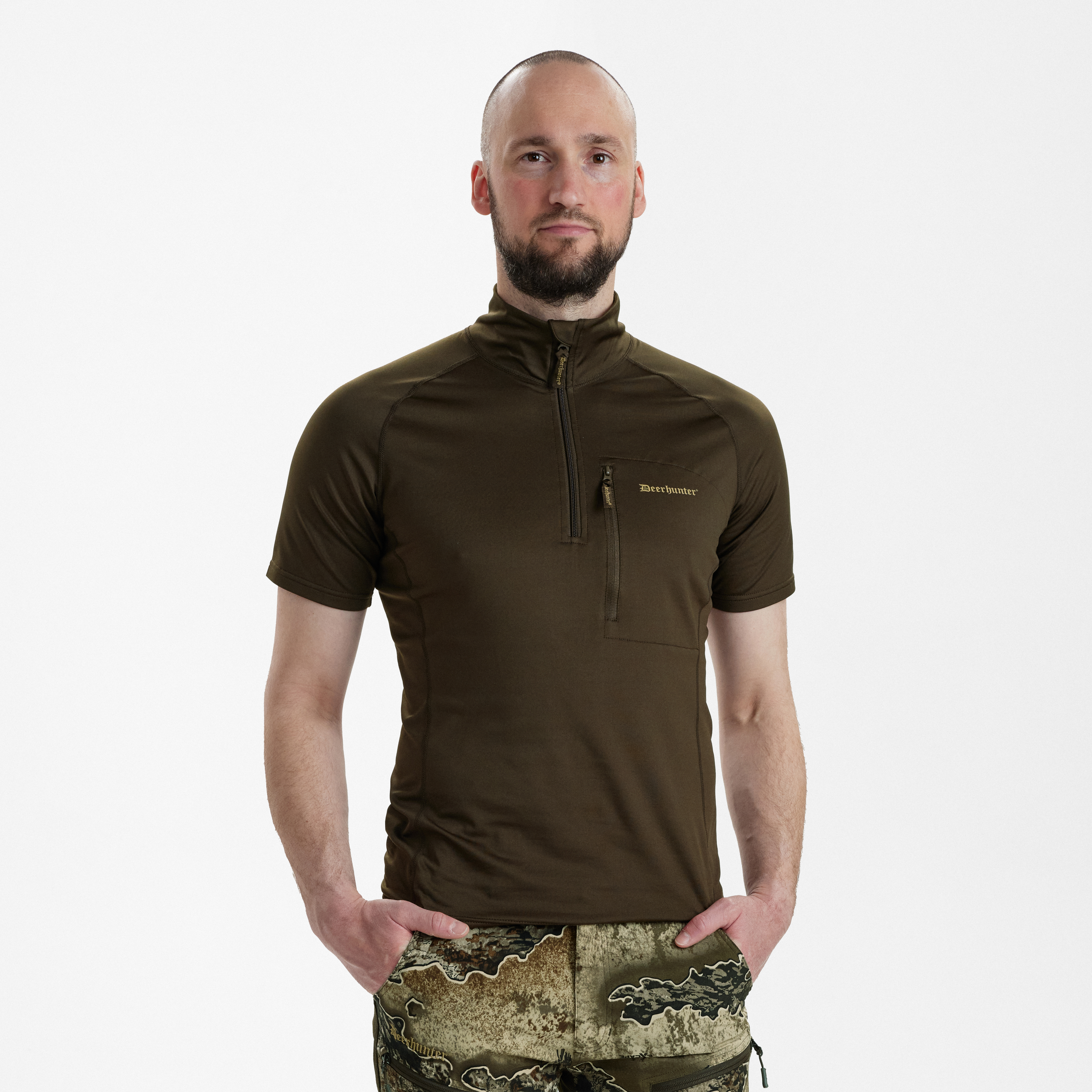 Excape Insulated T-Shirt mit RV-Kragen - Art Green