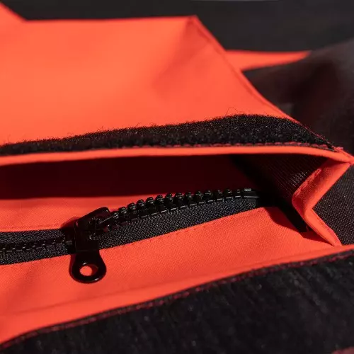 Kruedener Hundeführer-/ Durchgehjacke warnrot/braun Kruedener Hundeführer-/ Durchgehjacke warnrot/braun