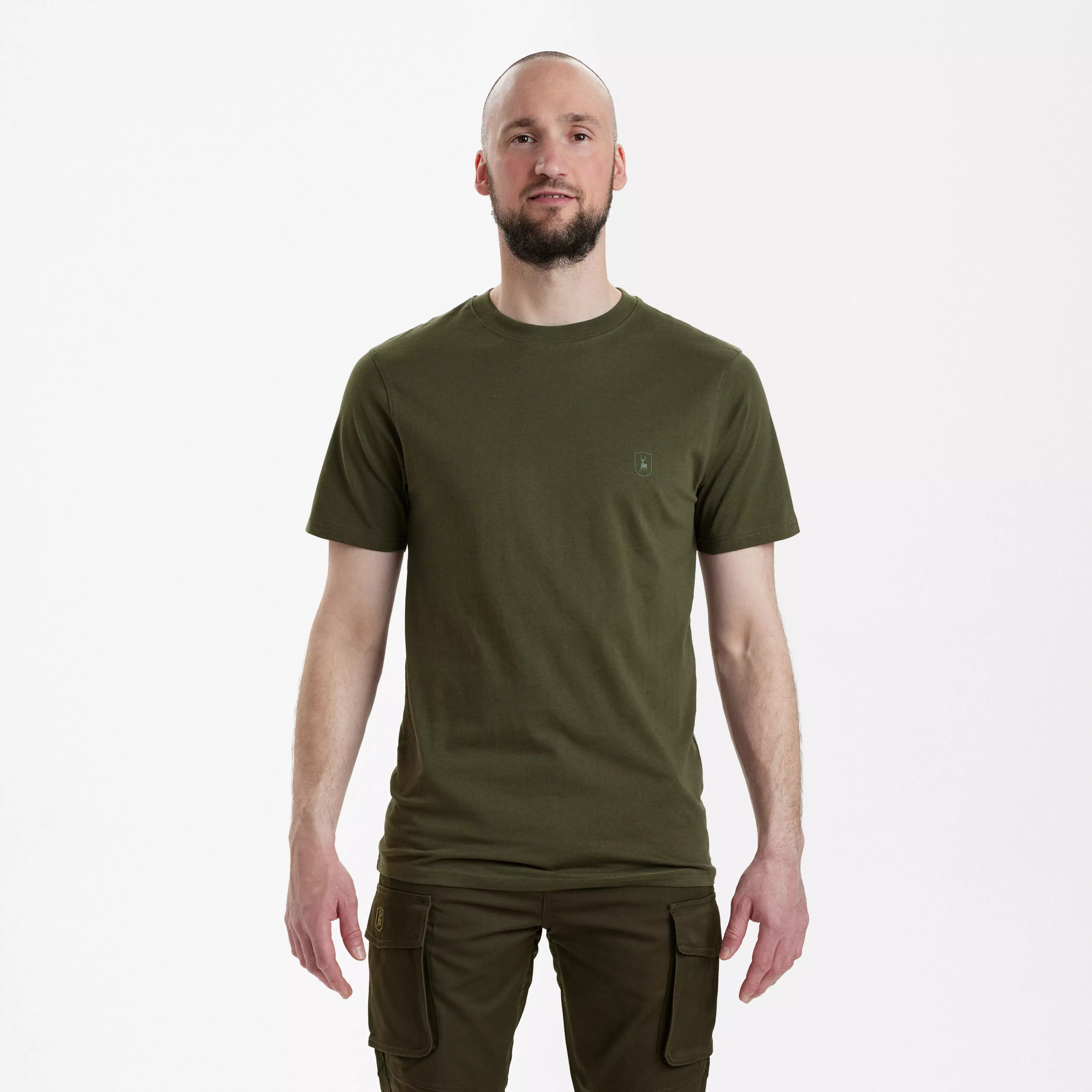 T-Shirt 2 pak - Green/Brown Leaf