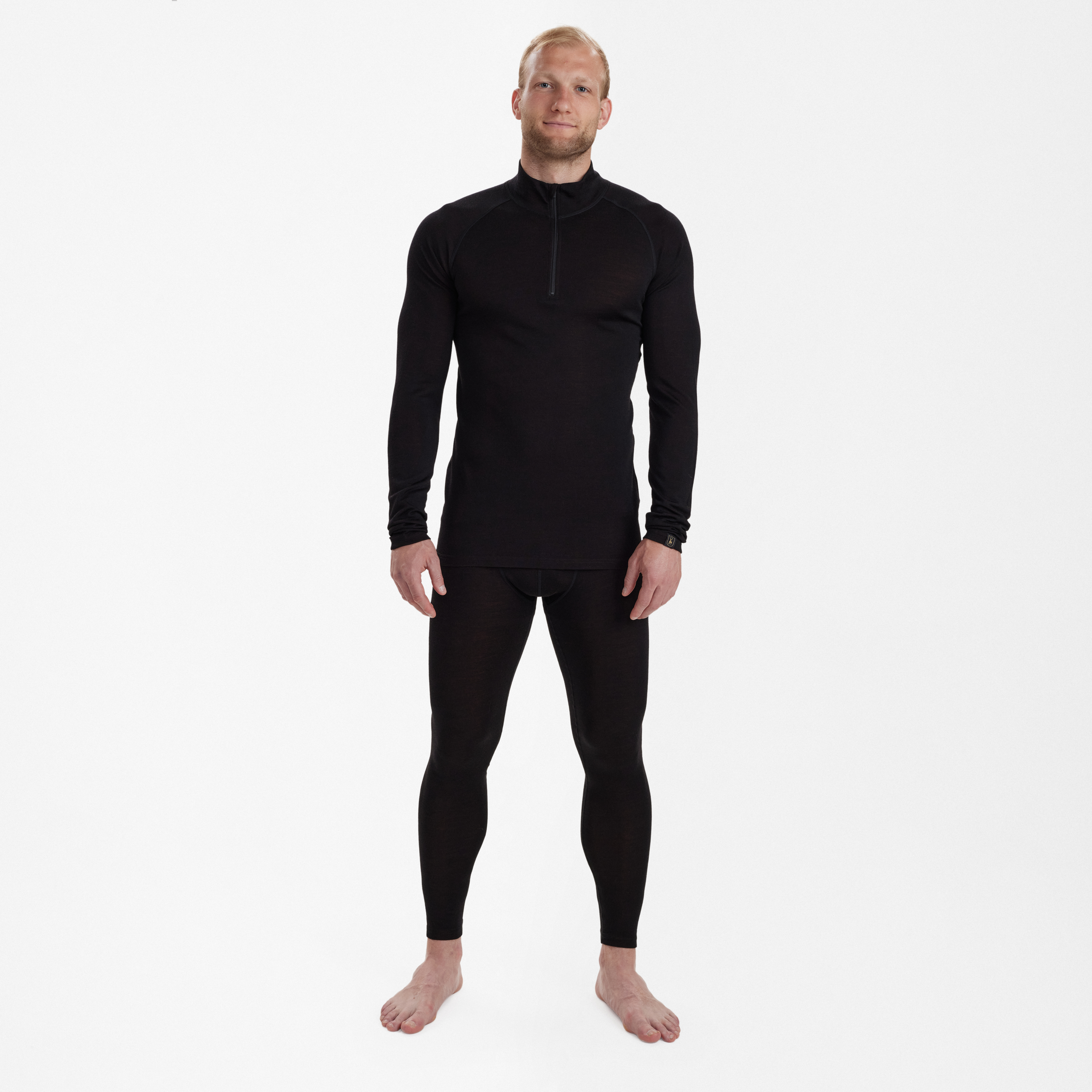Quinn Merino-Unterhemd mit ½-Reißverschluss - Black Oak