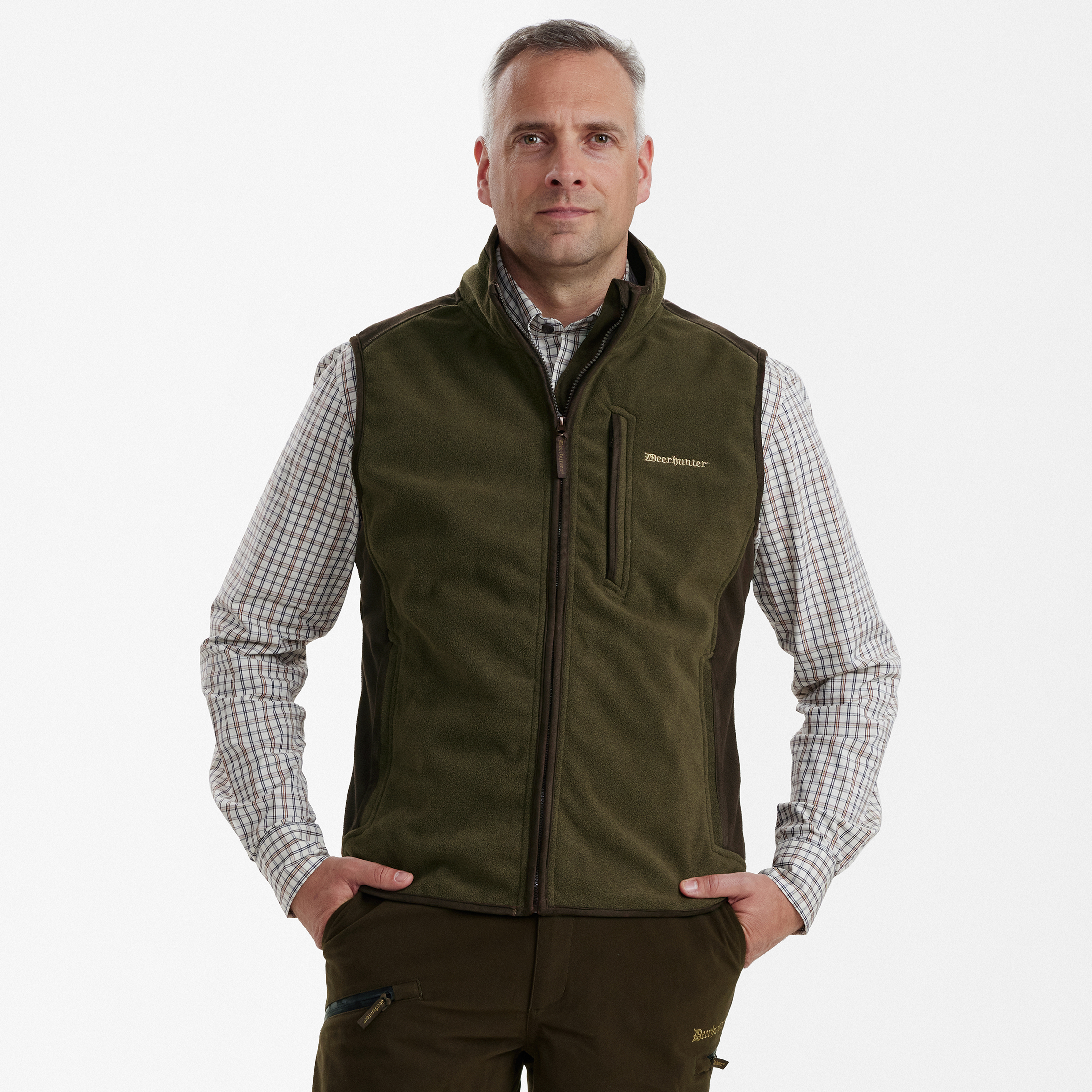 Gamekeeper Bonded Fleece Weste - Graphite Green Melange