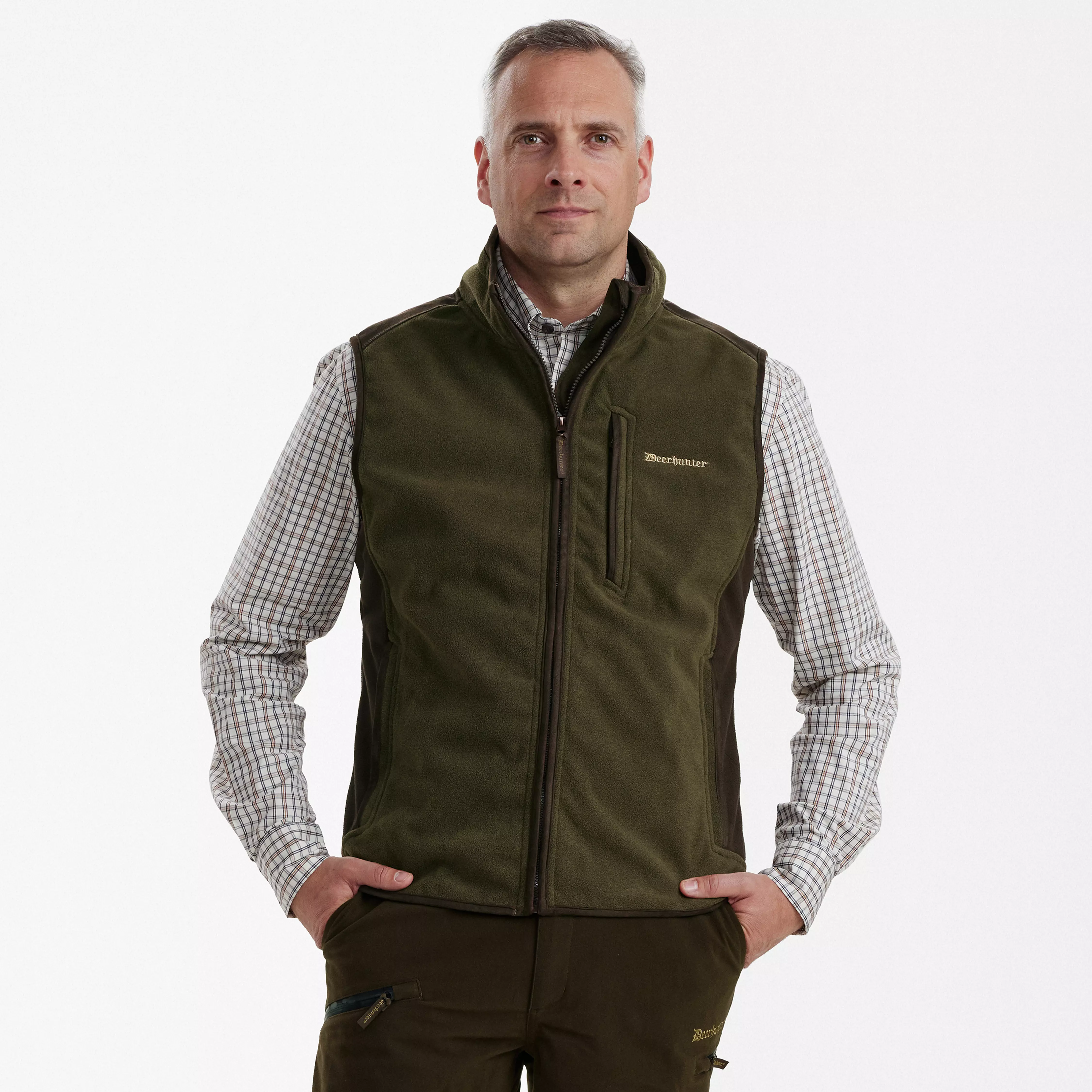 Gamekeeper Bonded Fleece Weste - Graphite Green Melange