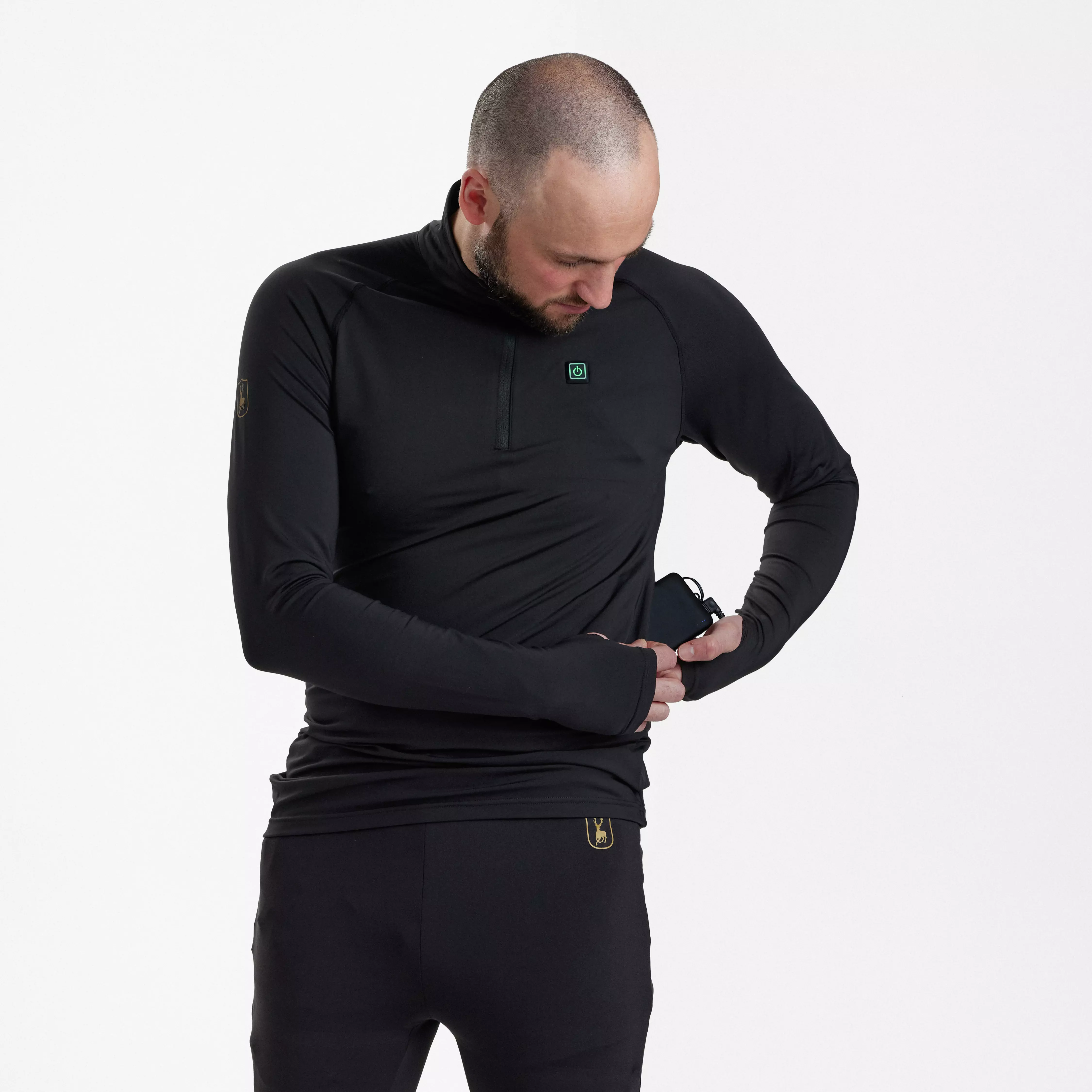 Heat Unterhemd mit Reißverschluss - Black Heat Unterhemd mit Reißverschluss - Black