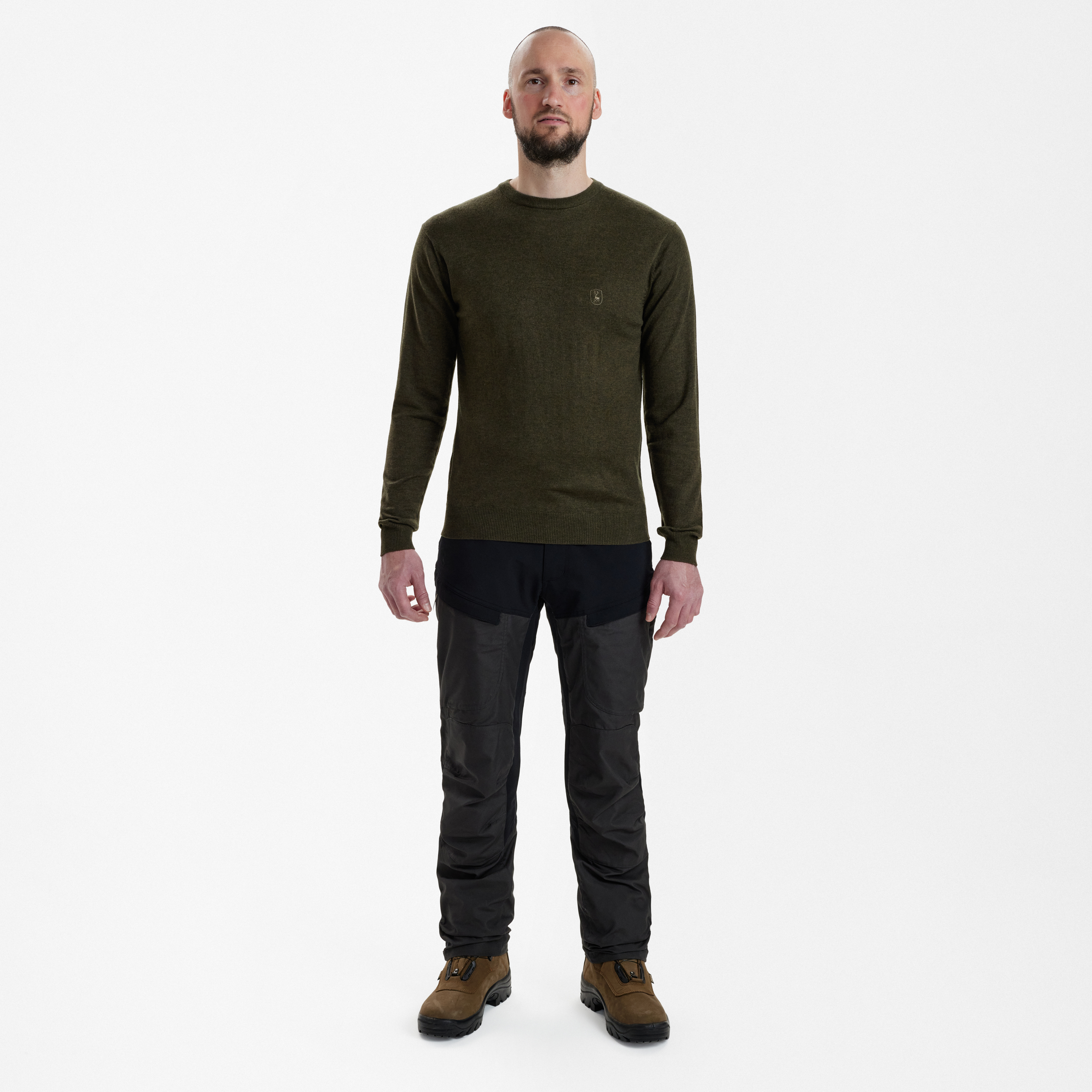 Kingston Pullover mit Rundhalsausschnitt - Green Melange