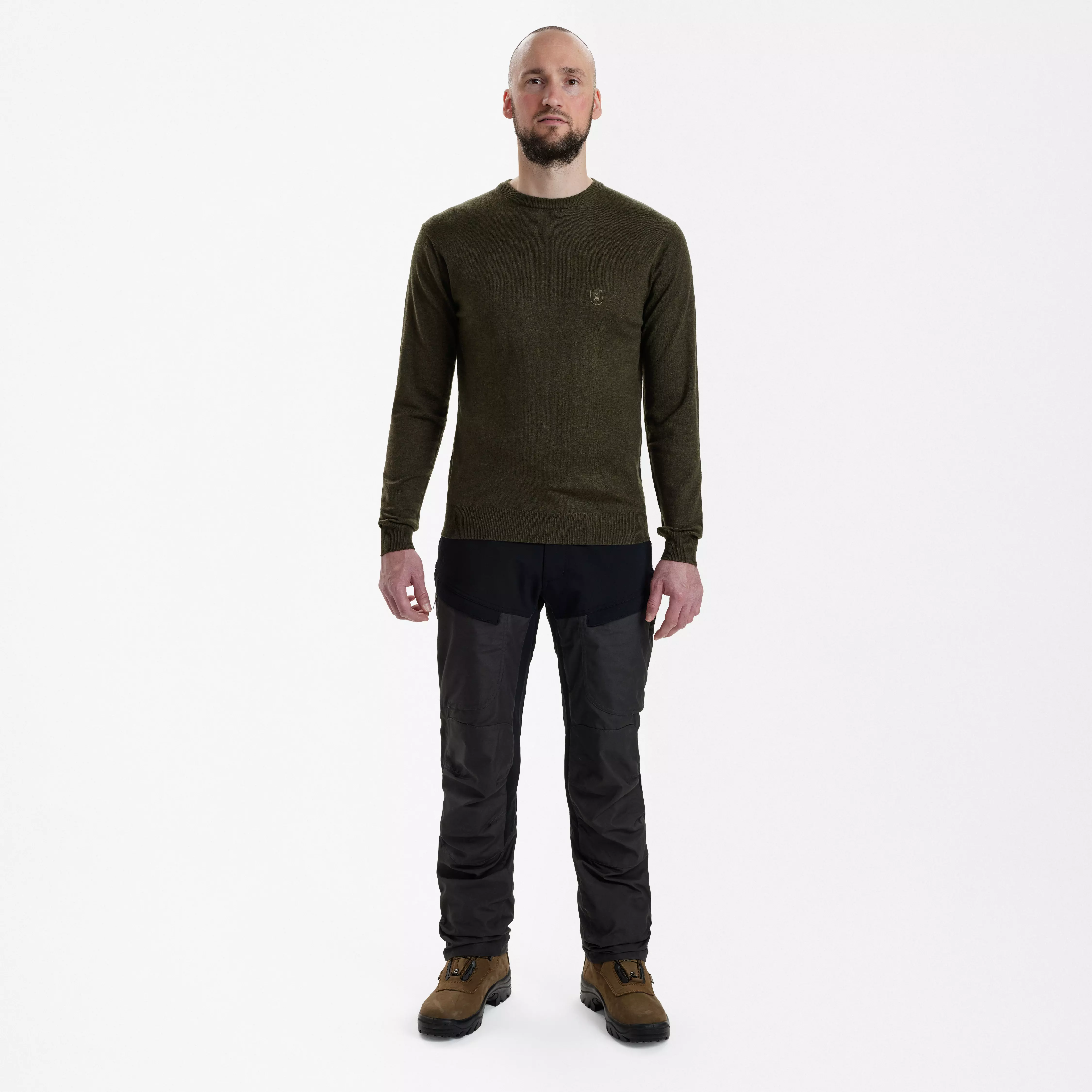 Kingston Pullover mit Rundhalsausschnitt - Green Melange