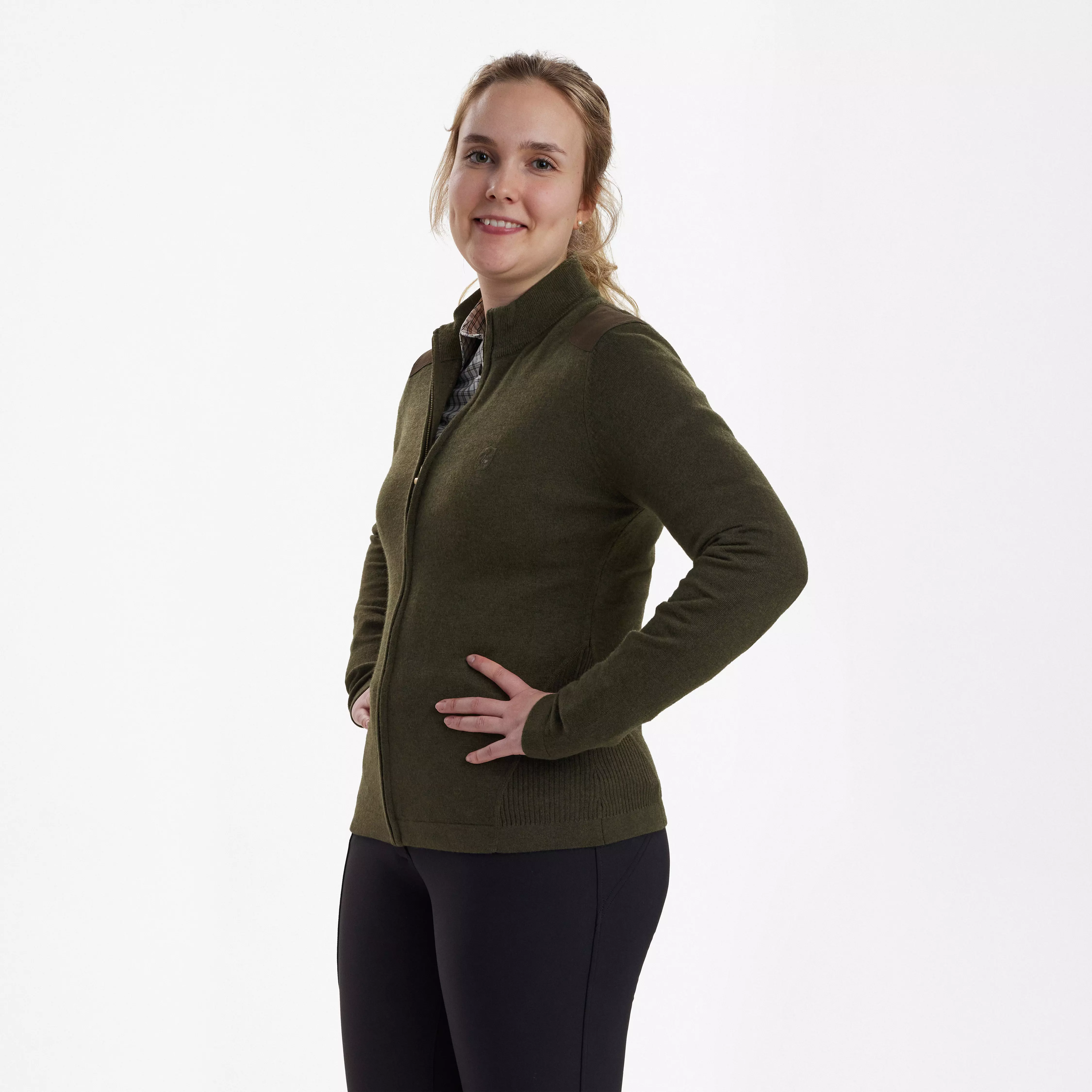 Lady Darlington Strick-Cardigan - Green Melange