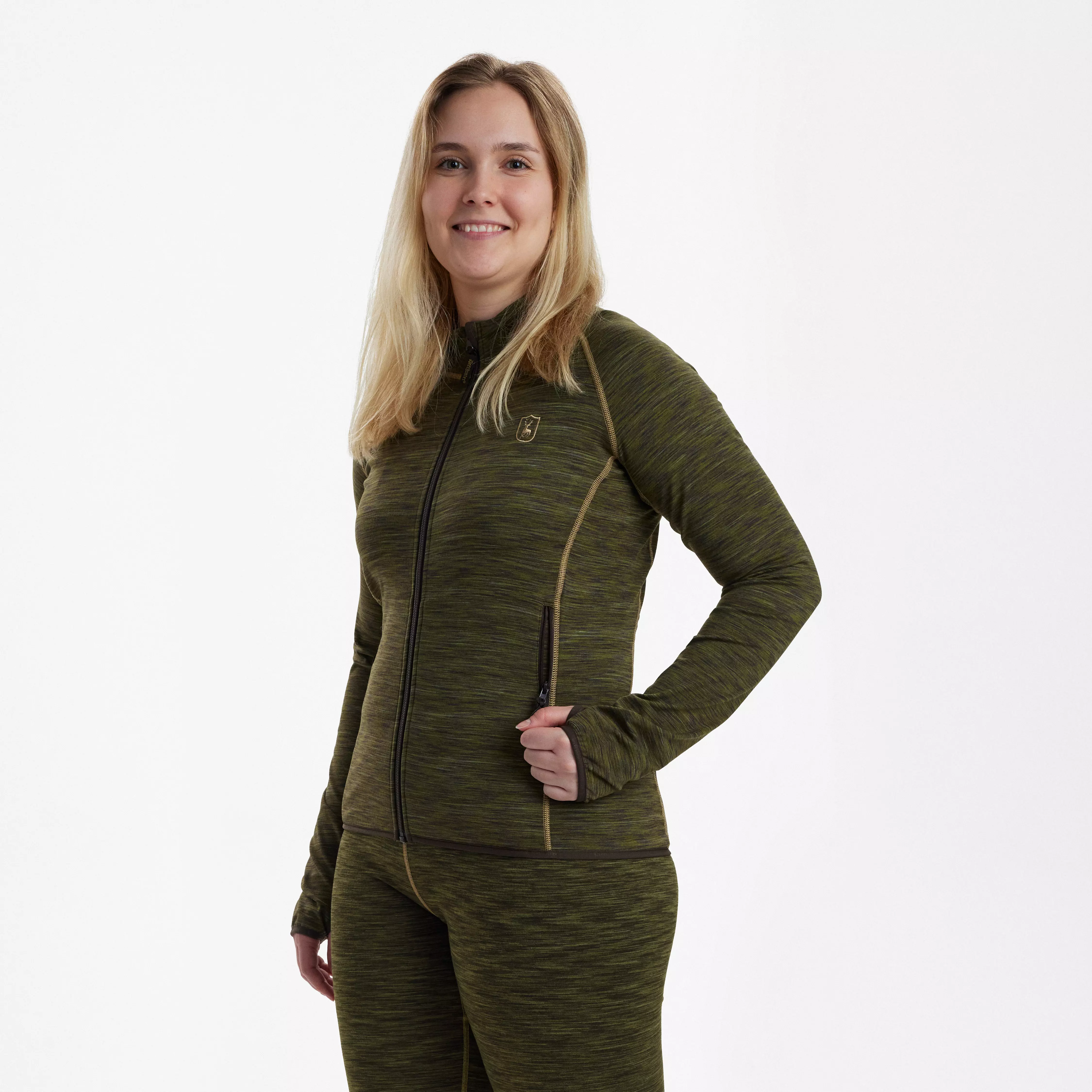 Lady Insulated Fleece - Green Melange
